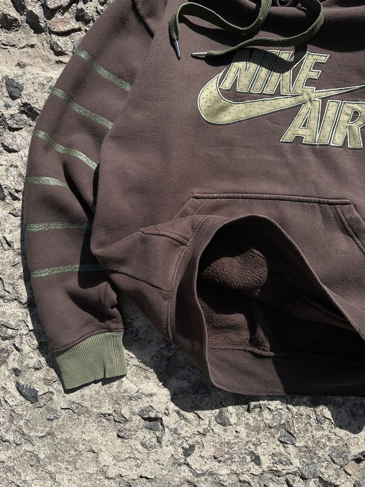 Nike × Vintage Vintage 00s Nike Air Big Logo Brown Hoodie Size US S / EU 44-46 / 1 - 5 Thumbnail