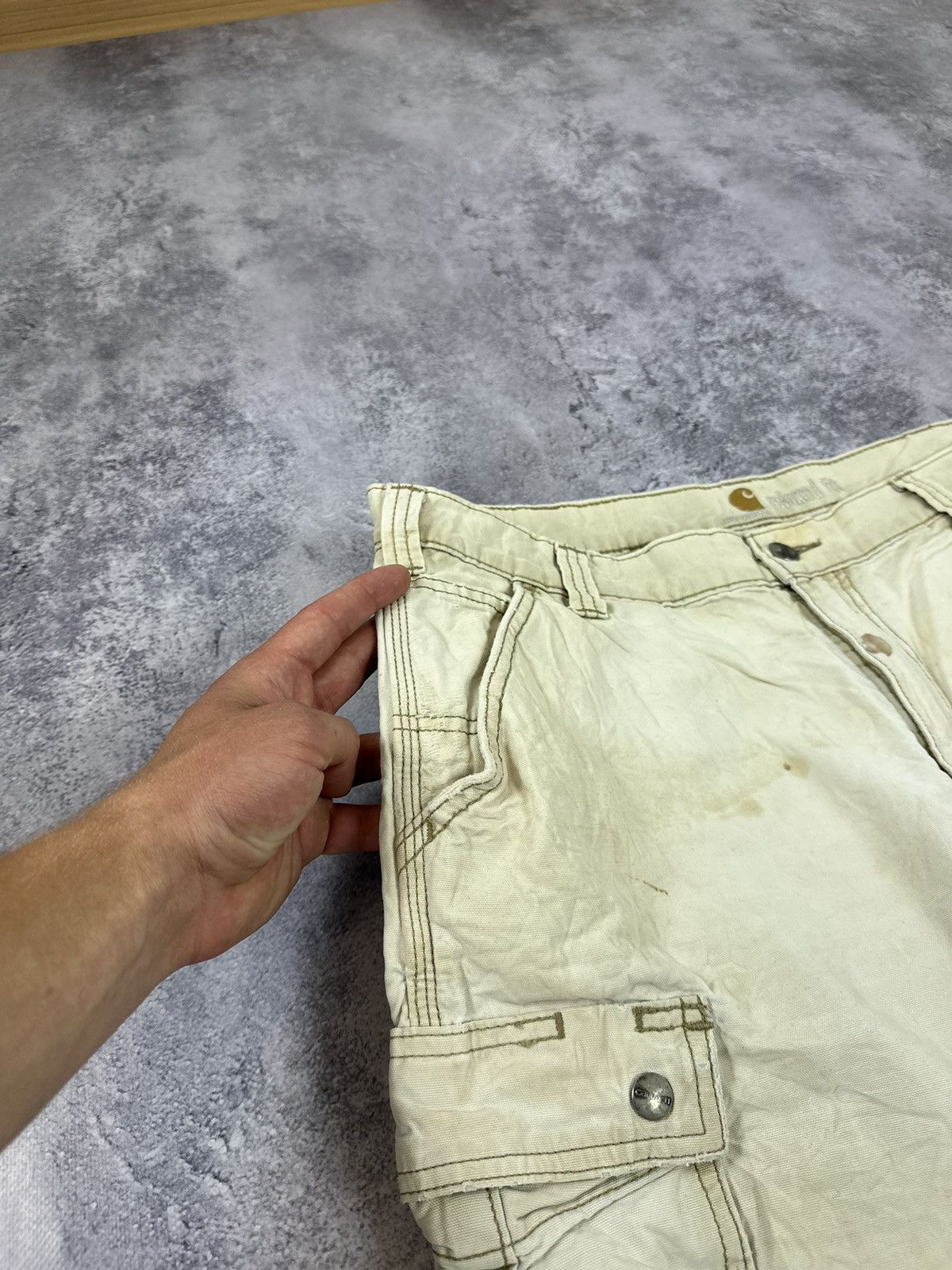 Carhartt Vintage Carhartt Distressed Cargo Baggy USA Opium Shorts Size US 36 / EU 52 - 12 Thumbnail