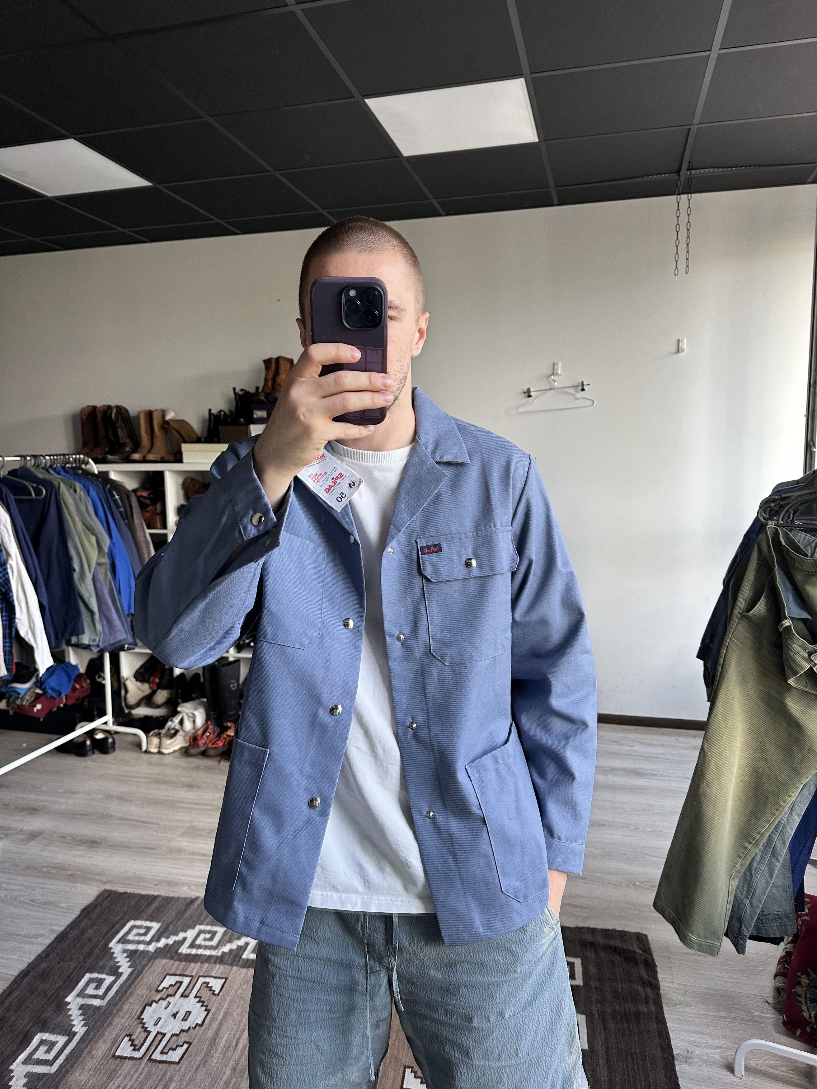 Vintage Vintage French Spilag Workwear Snap Chore Jacket 7099ACK Size US L / EU 52-54 / 3 - 2 Thumbnail