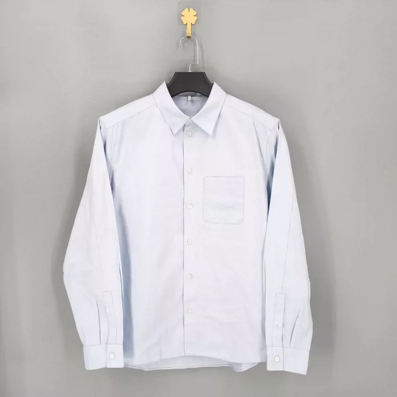 Loewe LOEWE Solid color front pocket Logo printed long sleeve sh Size L / US 10 / IT 46 - 1 Thumbnail