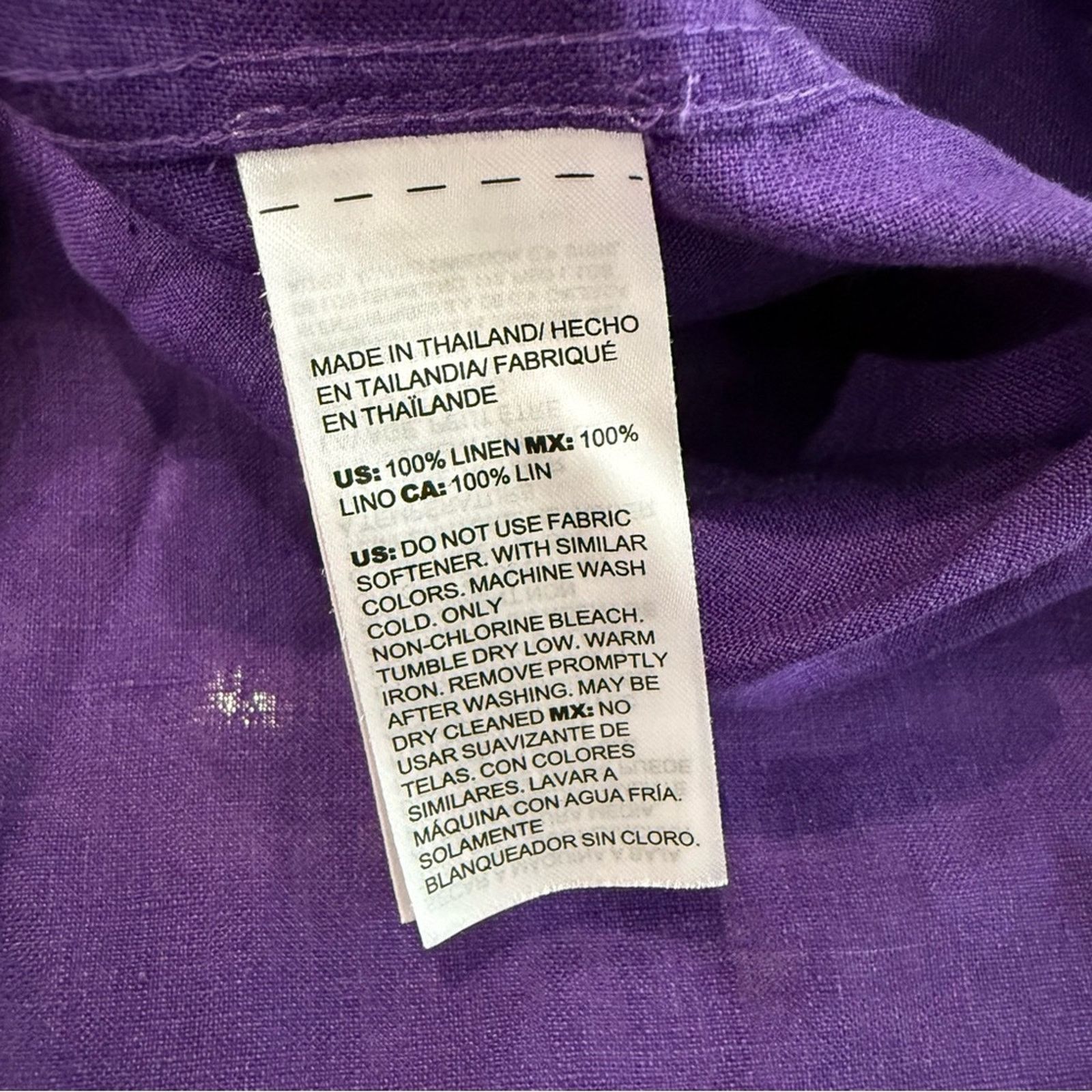 Chicos Chico's 100% Linen 3/4 Sleeve Button Up Blouse Women’s 0 Size S / US 4 / IT 40 - 5 Thumbnail