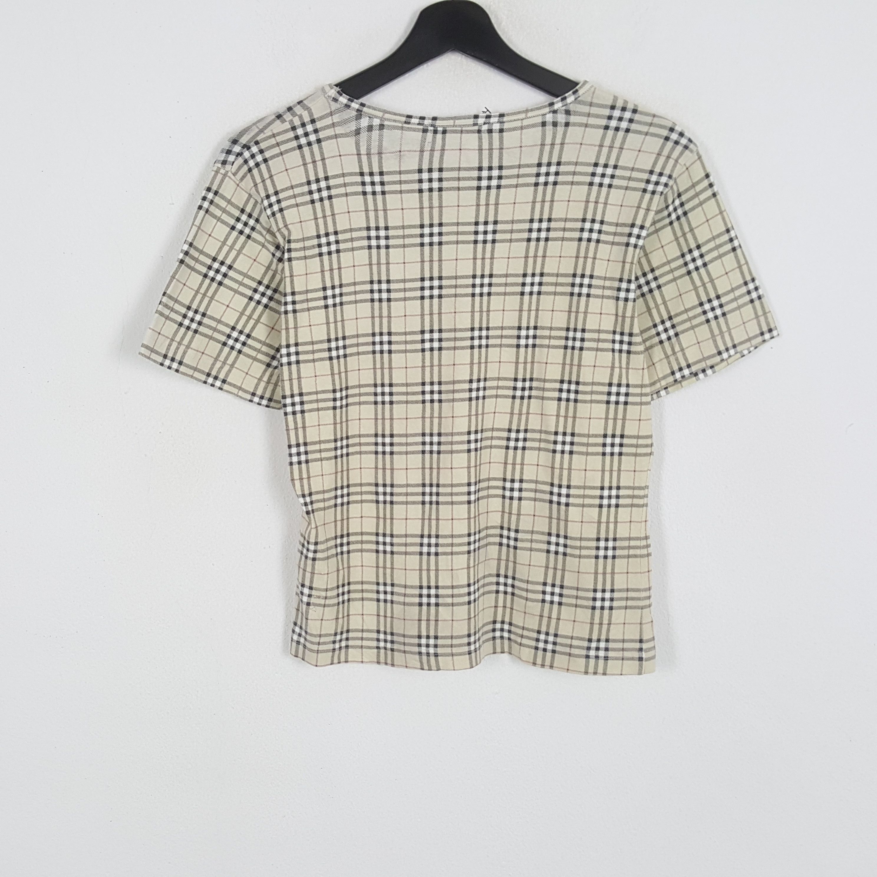 Burberry × Vintage BURBERRY LONDON Luxury Brand Nova Check Design Tshirt Size S / US 4 / IT 40 - 3 Thumbnail