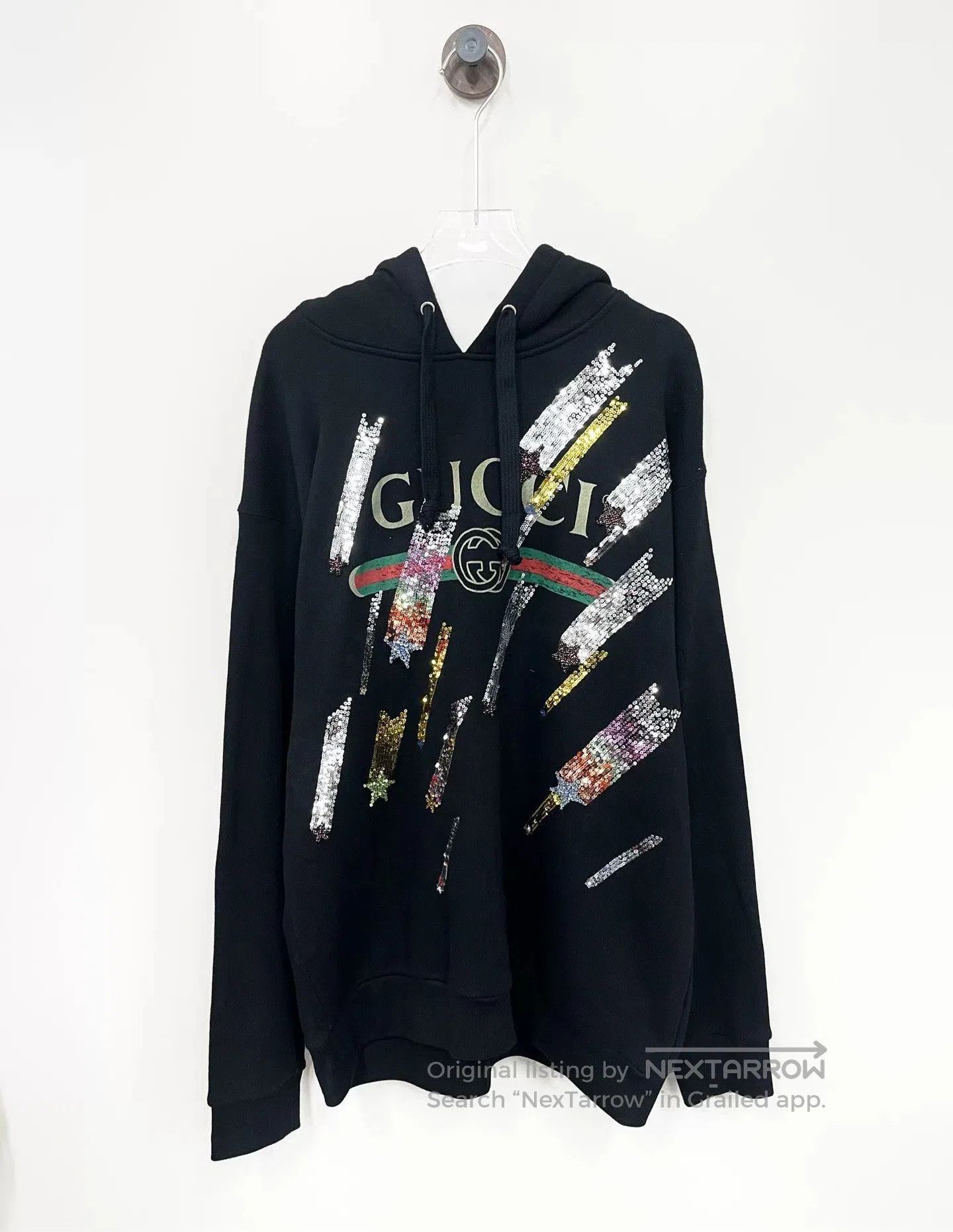 Gucci Gucci Black Distressed Logo Hoodie. Size US M / EU 48-50 / 2 - 1 Thumbnail