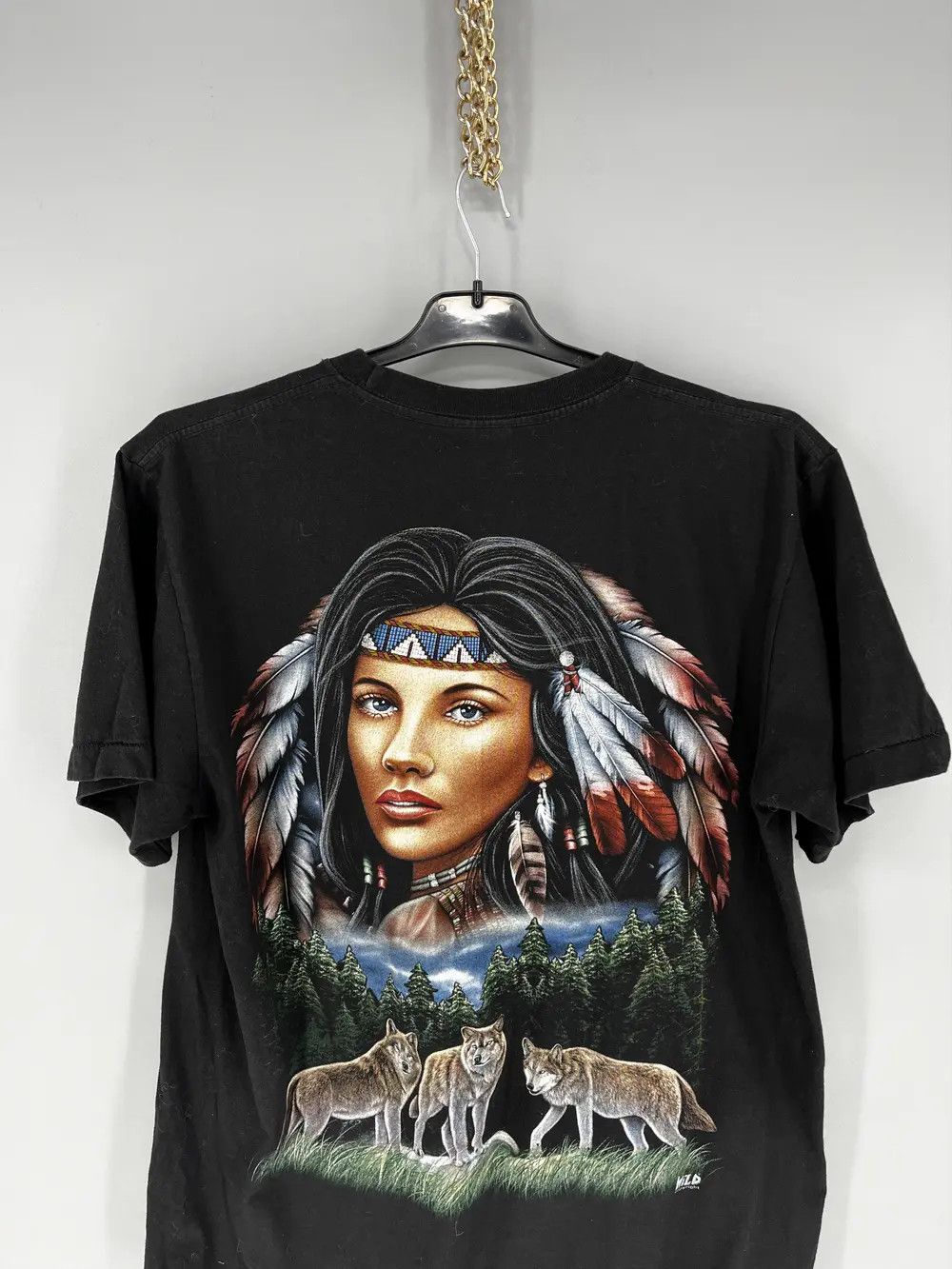 Band Tees × Vintage Donna Maglia RAGAZZA INDIANA NATIVI USA viaggio America moto Size US L / EU 52-54 / 3 - 9 Thumbnail