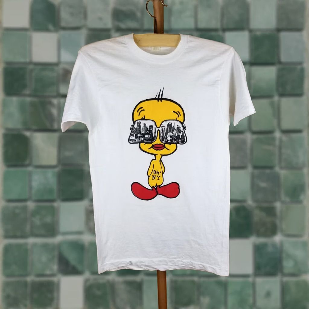 Vintage VINTAGE Tweety Bird OH! NEW YORK T-SHIRT Medium White Single Stitch 80's Bird Size US M / EU 48-50 / 2 - 1 Thumbnail