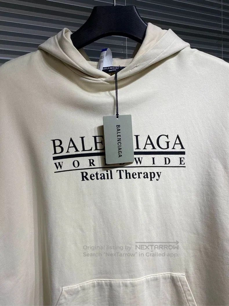 Balenciaga Balenciaga Underline Logo Beige Hoodie. Size US S / EU 44-46 / 1 - 5 Thumbnail
