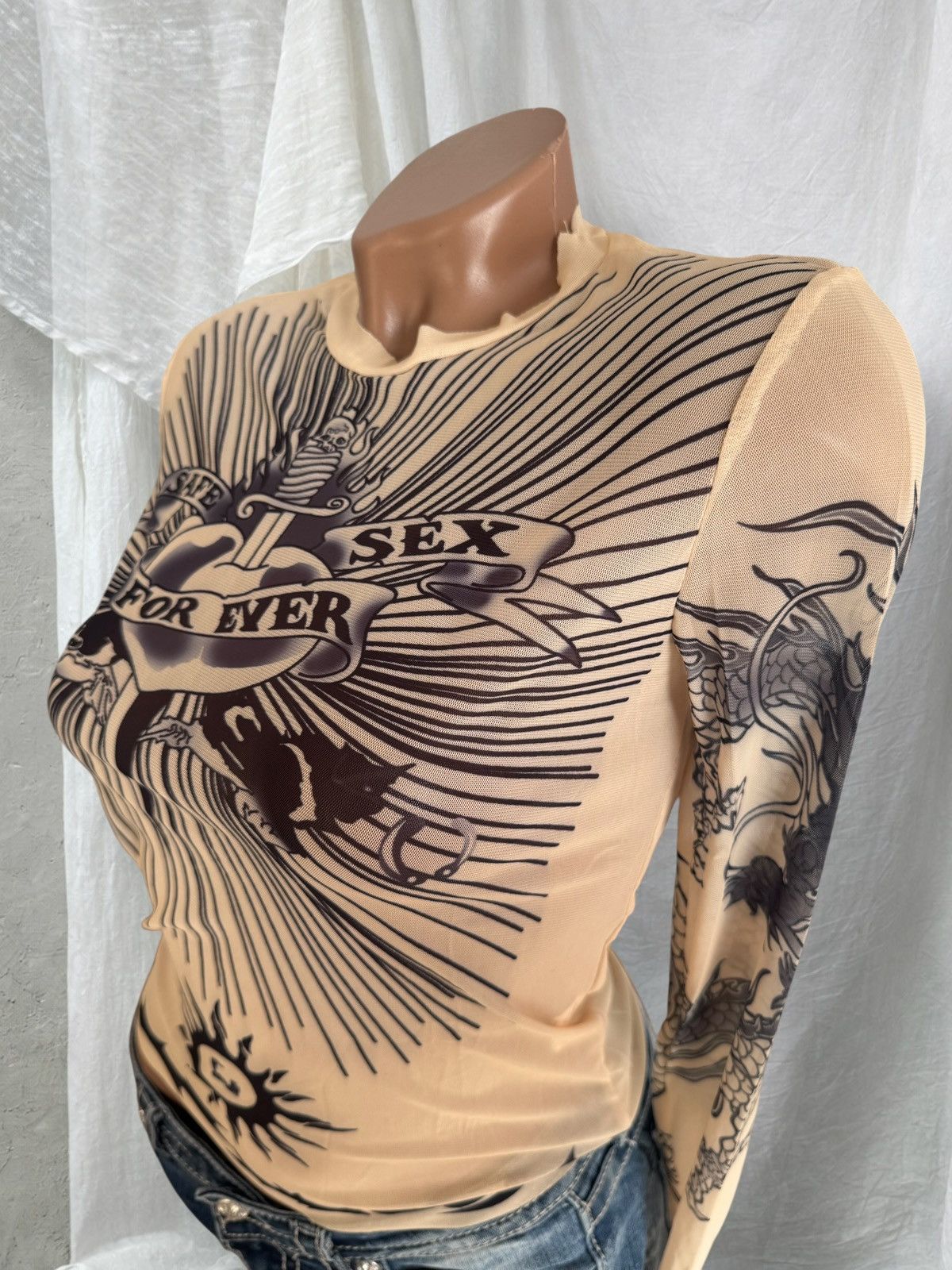 Japanese Brand Jean Paul Gaultier Style Mesh Long Sleeve Top Size S / US 4 / IT 40 - 6 Thumbnail
