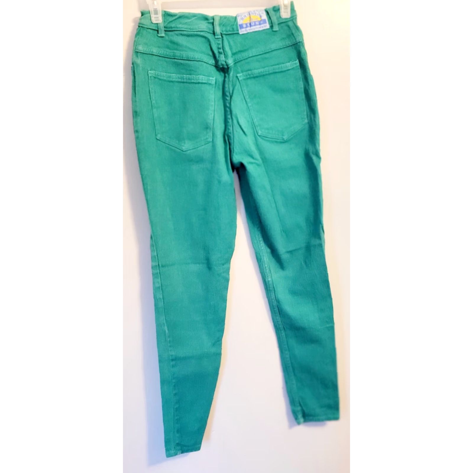 Brighton VINTAGE Brighton Blues Green Stretchy Skinny Jeans 15/16 Juniors Denim Grunge 1990s Boys Girls Mens Womens Size 36" / US 14 / IT 50 - 3 Thumbnail