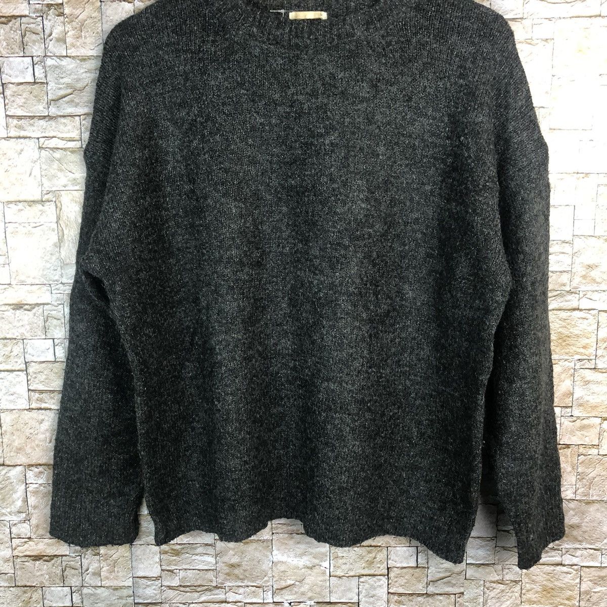 Homespun Knitwear × Japanese Brand GU mohair fur Black Knitwear #A775 Size M / US 6-8 / IT 42-44 - 3 Thumbnail