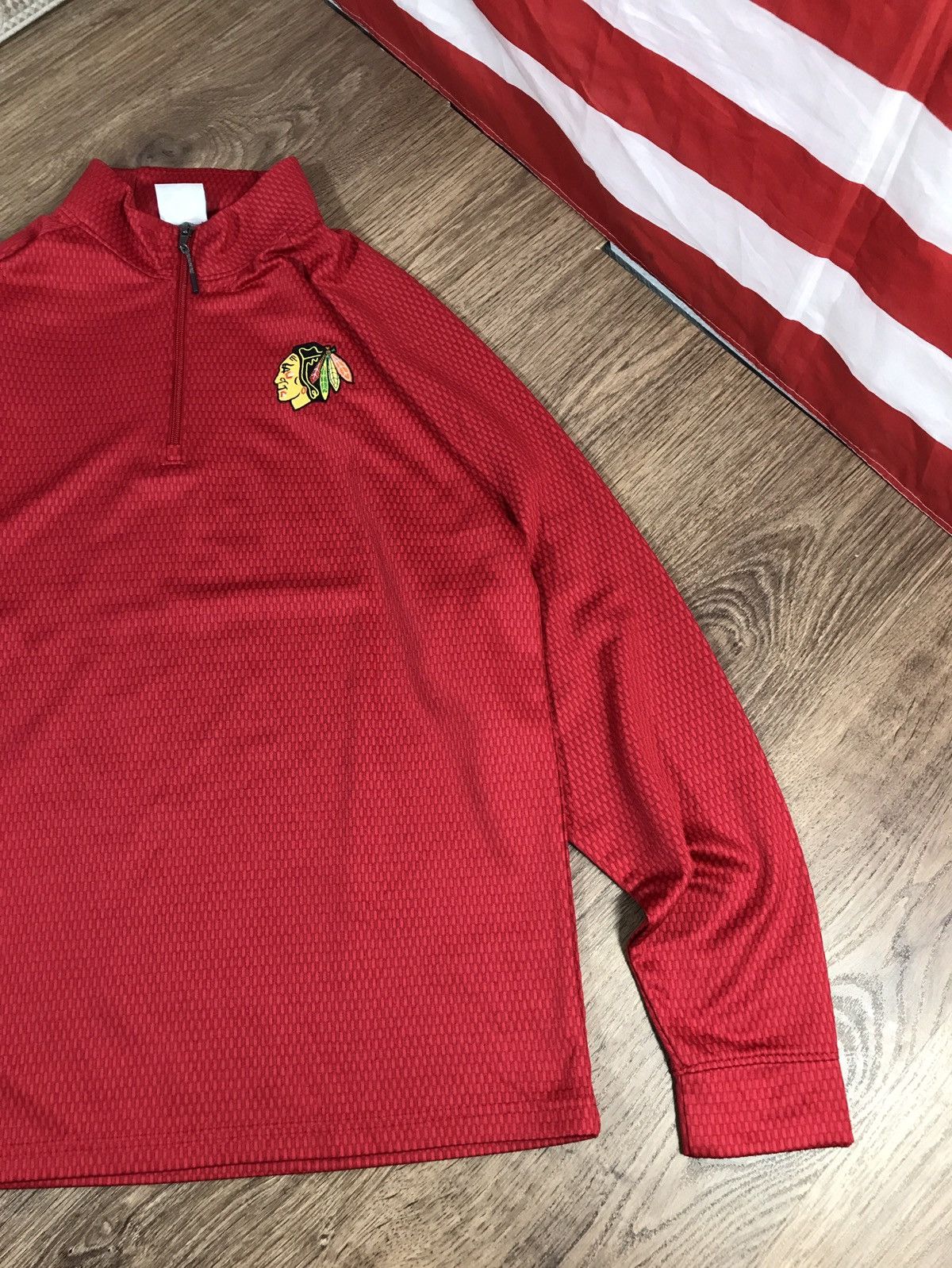 NHL × Vintage NHL Vintage Chicago 1/3 Zip Sweatshirt Size US L / EU 52-54 / 3 - 3 Thumbnail