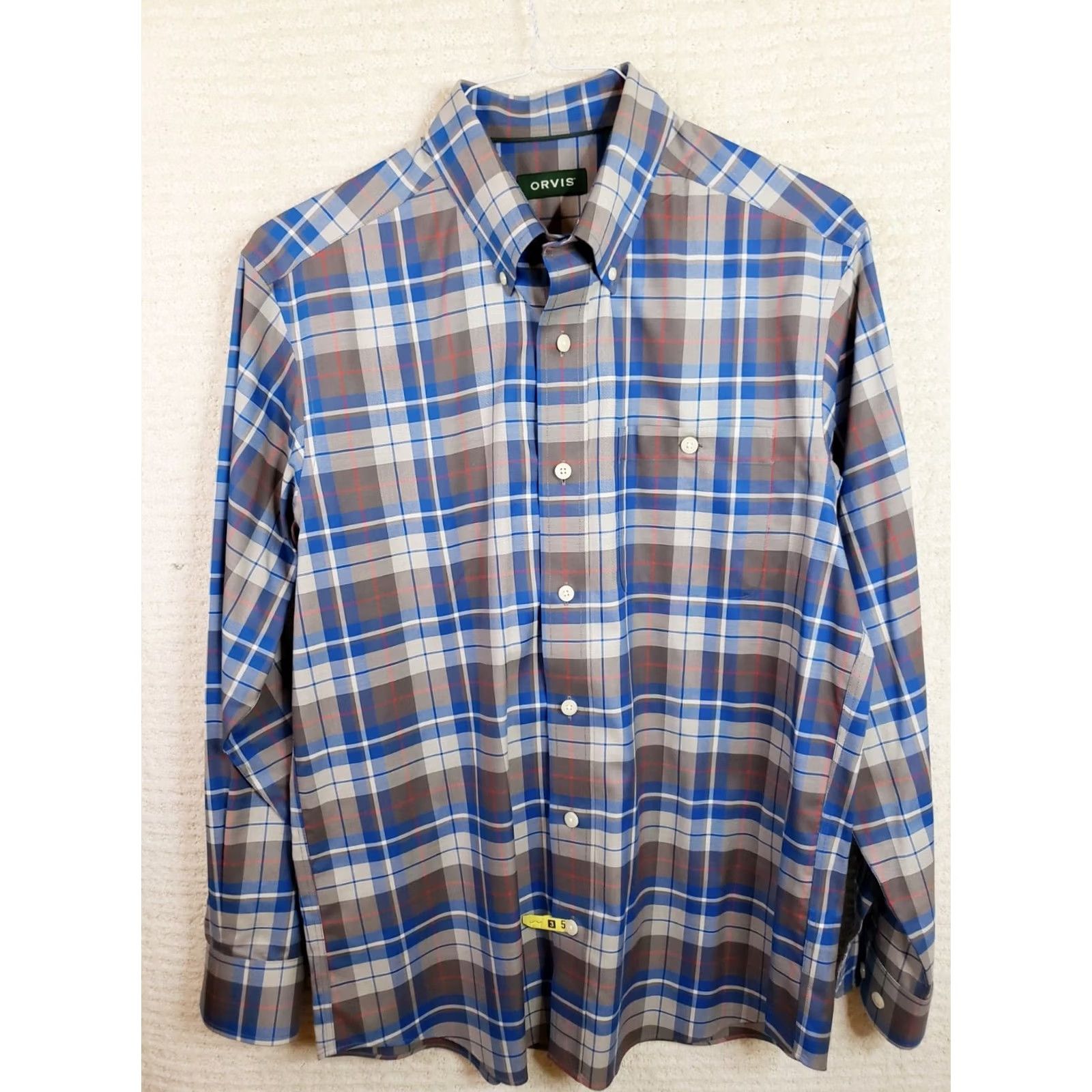 Orvis VINTAGE Orvis Wrinkle Free Button-Down Shirt Mens M Blue Gray Plaid Long Sleeve Classic Size US M / EU 48-50 / 2 - 2 Thumbnail