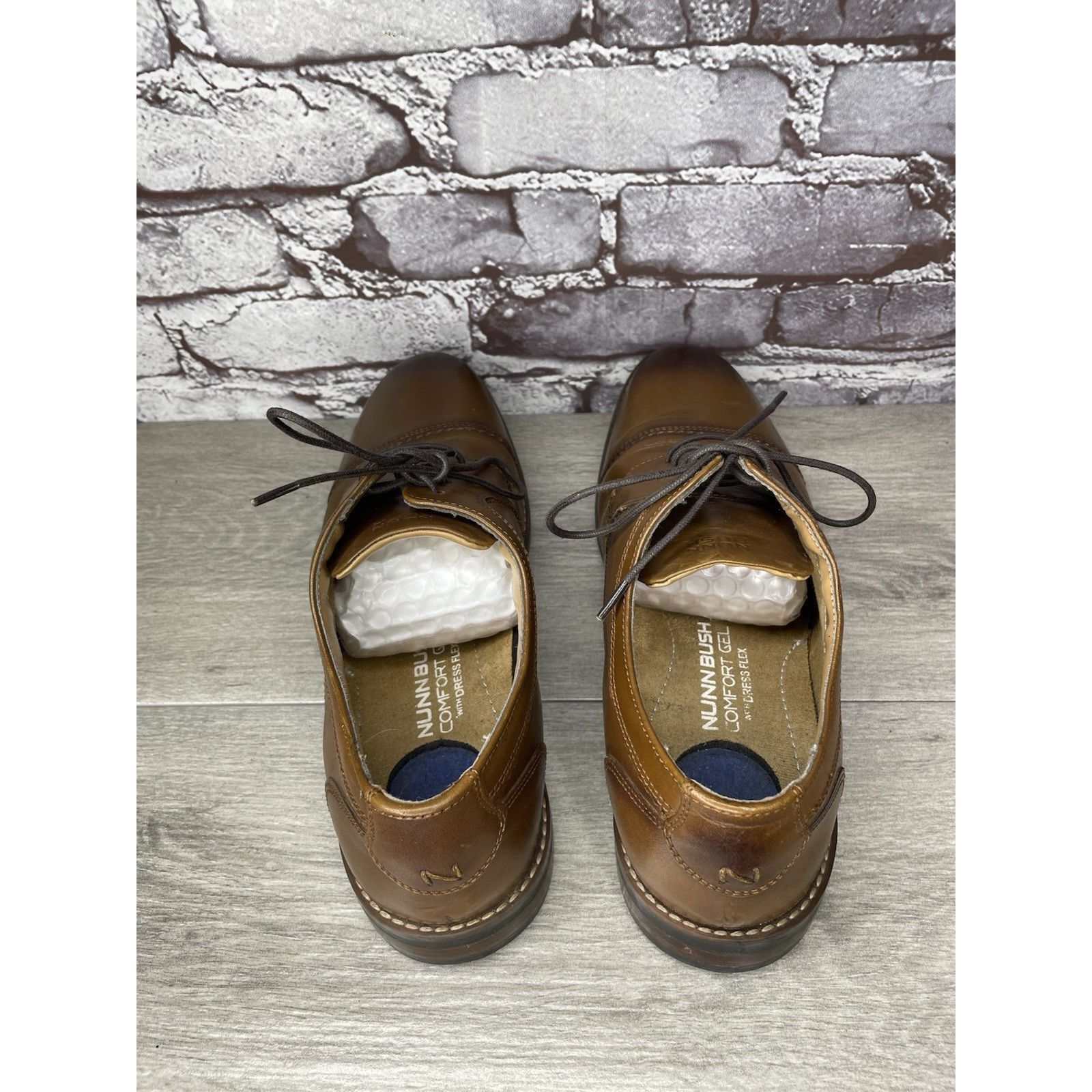 Nunn Bush Nunn Bush Mens Brown Cap Toe Comfort Gel Lace Up Shoes Size Size US 10.5 / EU 43-44 - 8 Thumbnail