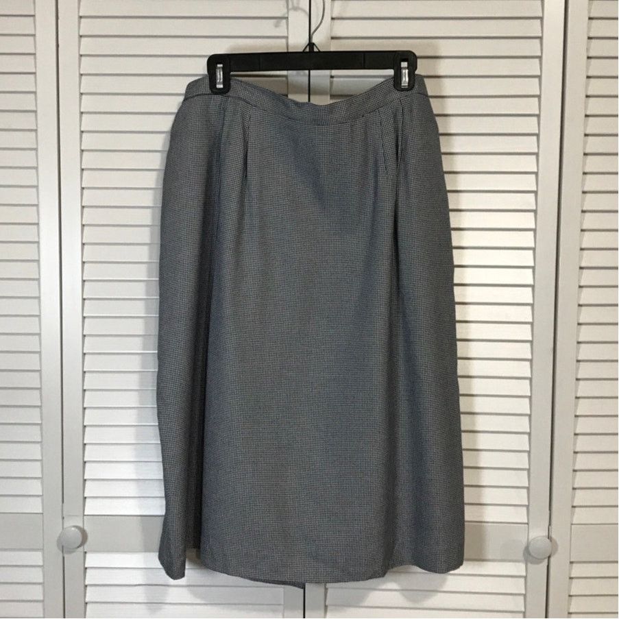 Liz Claiborne Vintage Liz Claiborne Houndstooth Academia Midi Skirt 20W Size 40" / US 18 - 1 Thumbnail