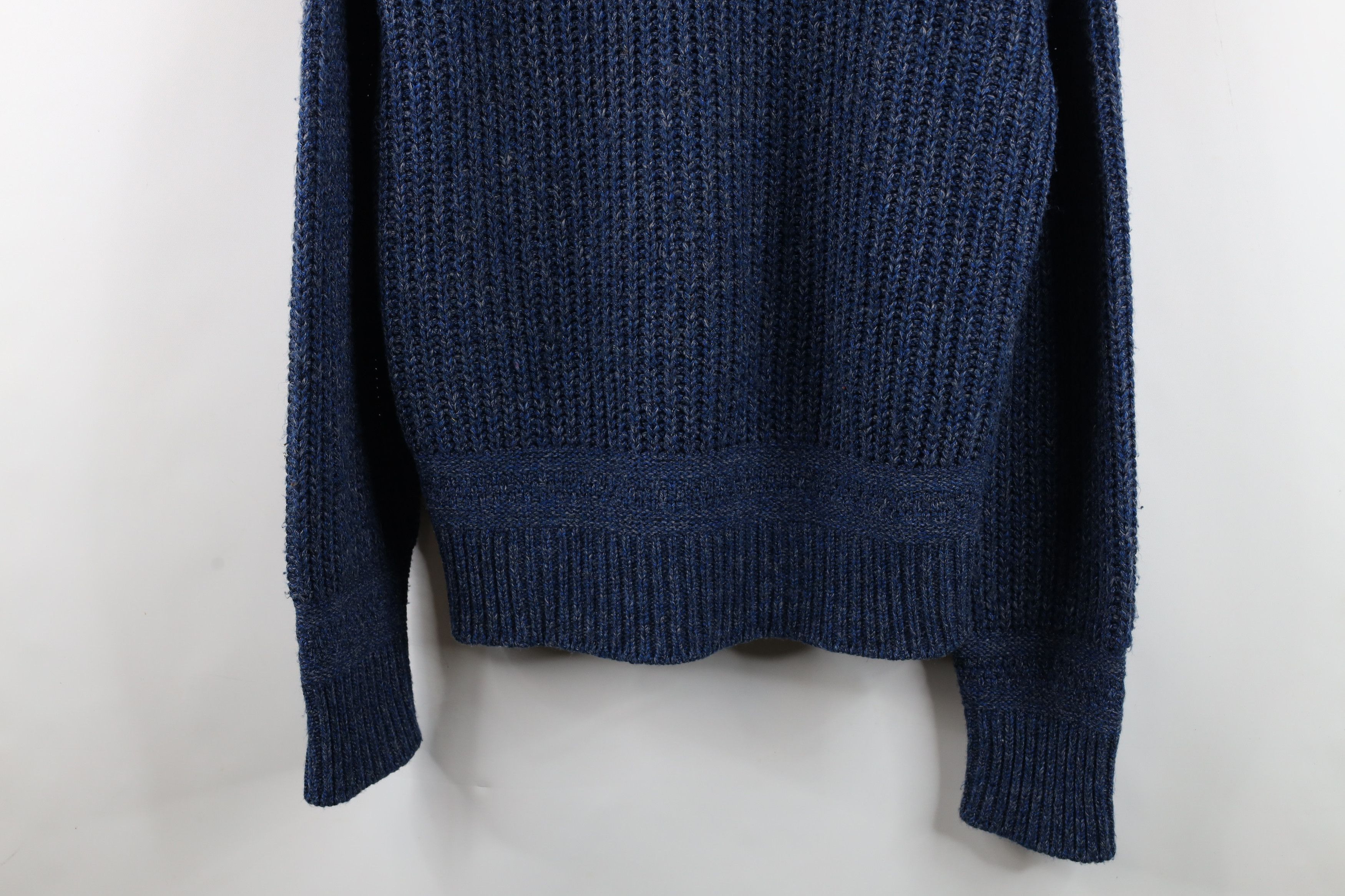 Vintage Vintage 90s Streetwear Ribbed Knit Crewneck Sweater Blue Size US L / EU 52-54 / 3 - 3 Thumbnail