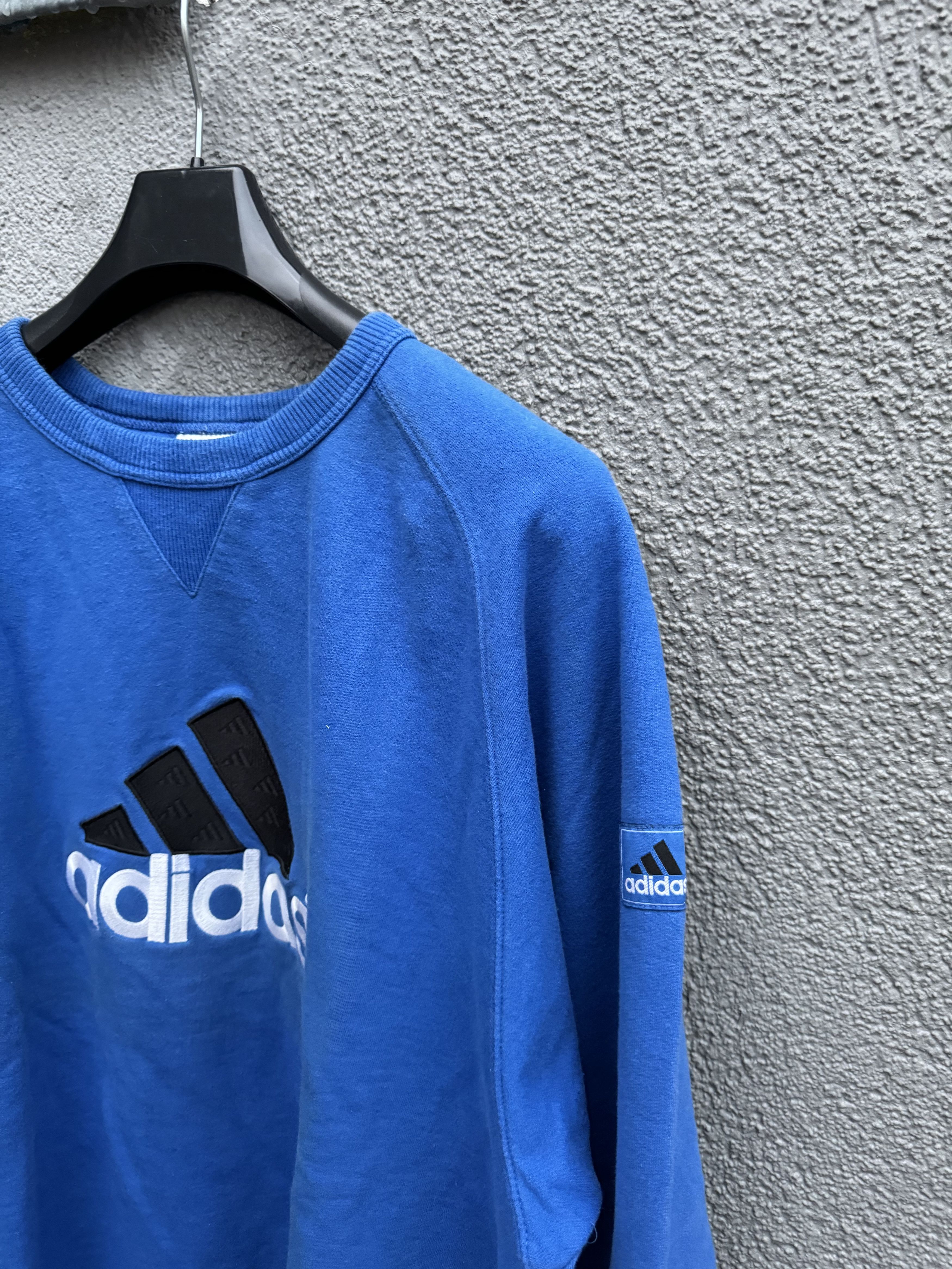Adidas × Vintage Vintage Adidas Sweatshirt Big Logo Size US L / EU 52-54 / 3 - 3 Thumbnail