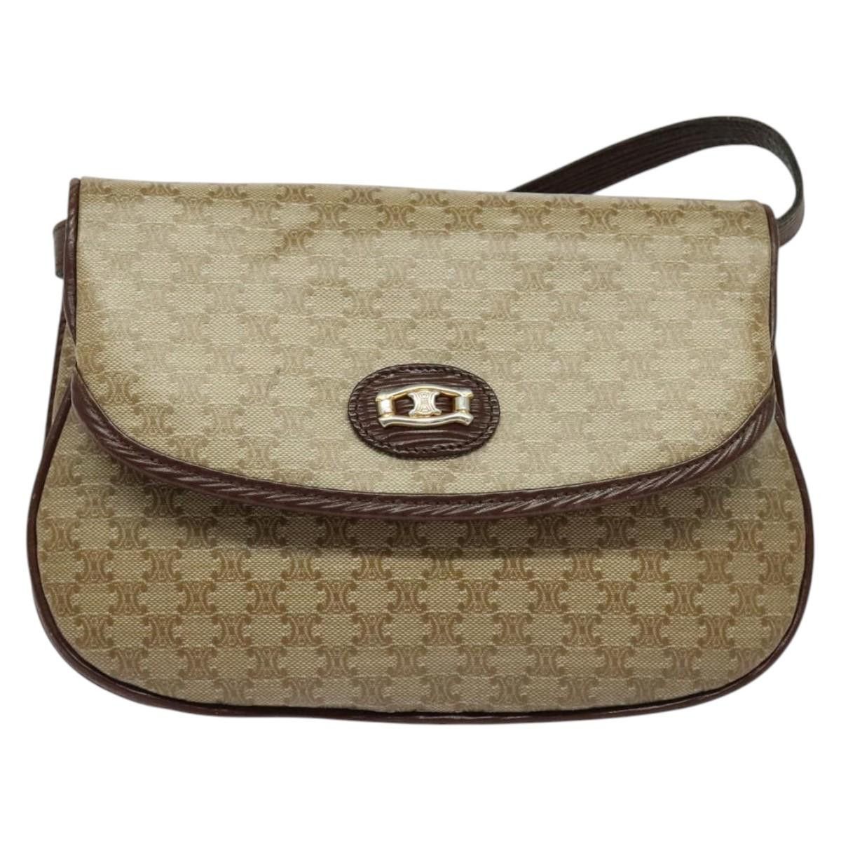 Celine CELINE Macadam Canvas Shoulder Bag Beige Gold Size ONE SIZE - 2 Thumbnail