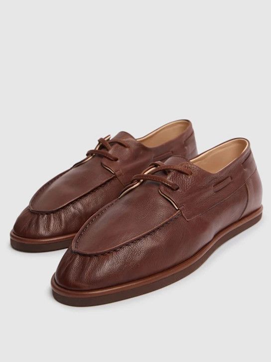Auralee o1lsvrm0425 Soft Leather Boat Shoes in Brown Size US 8.5 / EU 41-42 - 3 Thumbnail