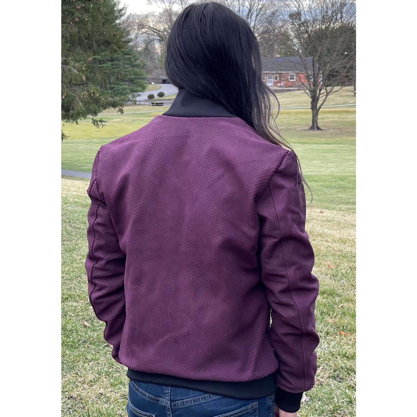 & Other Stories Gianni Embossed Purple Snakeskin Leather Jacket Size US L / EU 52-54 / 3 - 5 Thumbnail