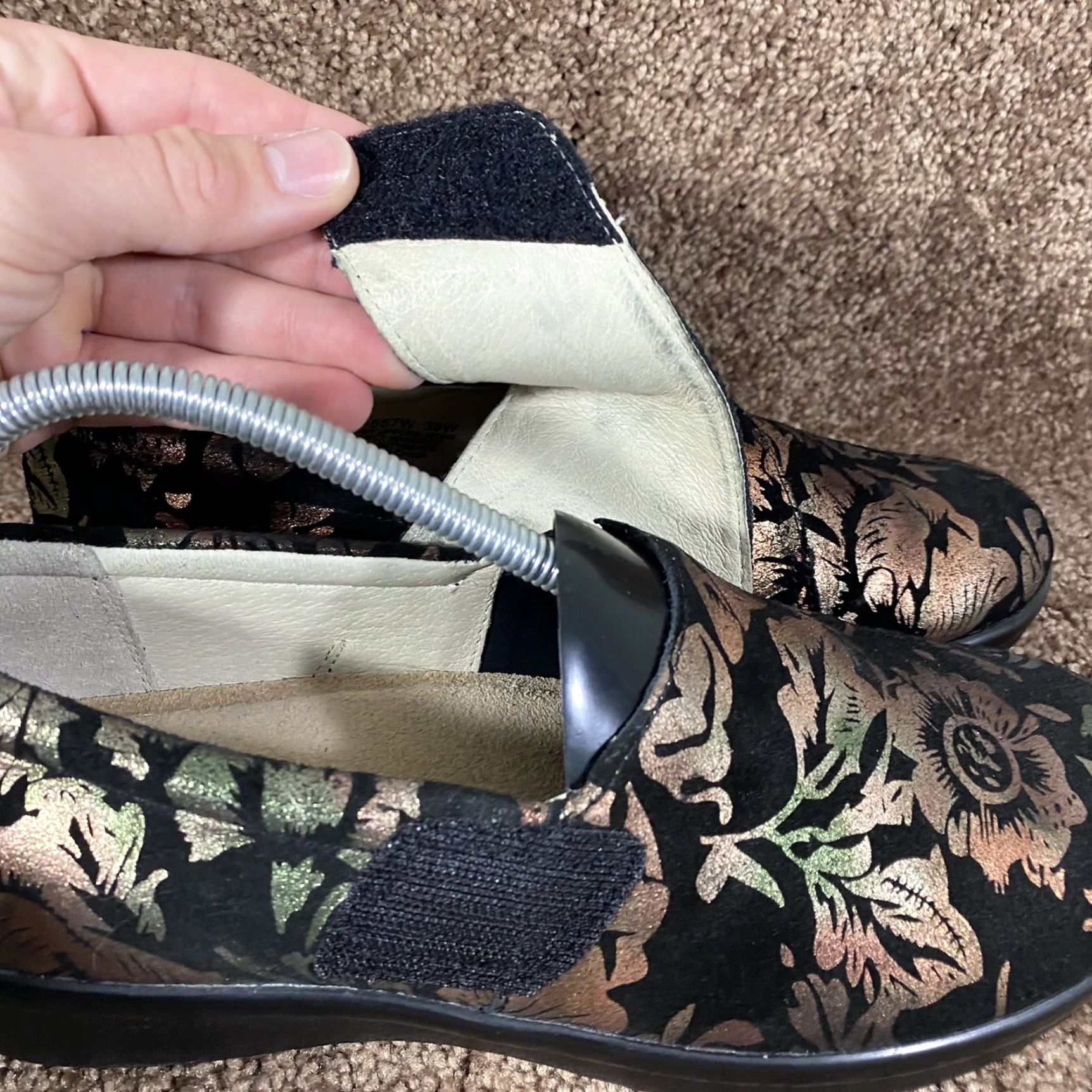 Vintage ALEGRIA Lauryn Clog Womens EU 39 / US 9 Black Floral Slip On Casual LAU-557W Size ONE SIZE - 4 Thumbnail