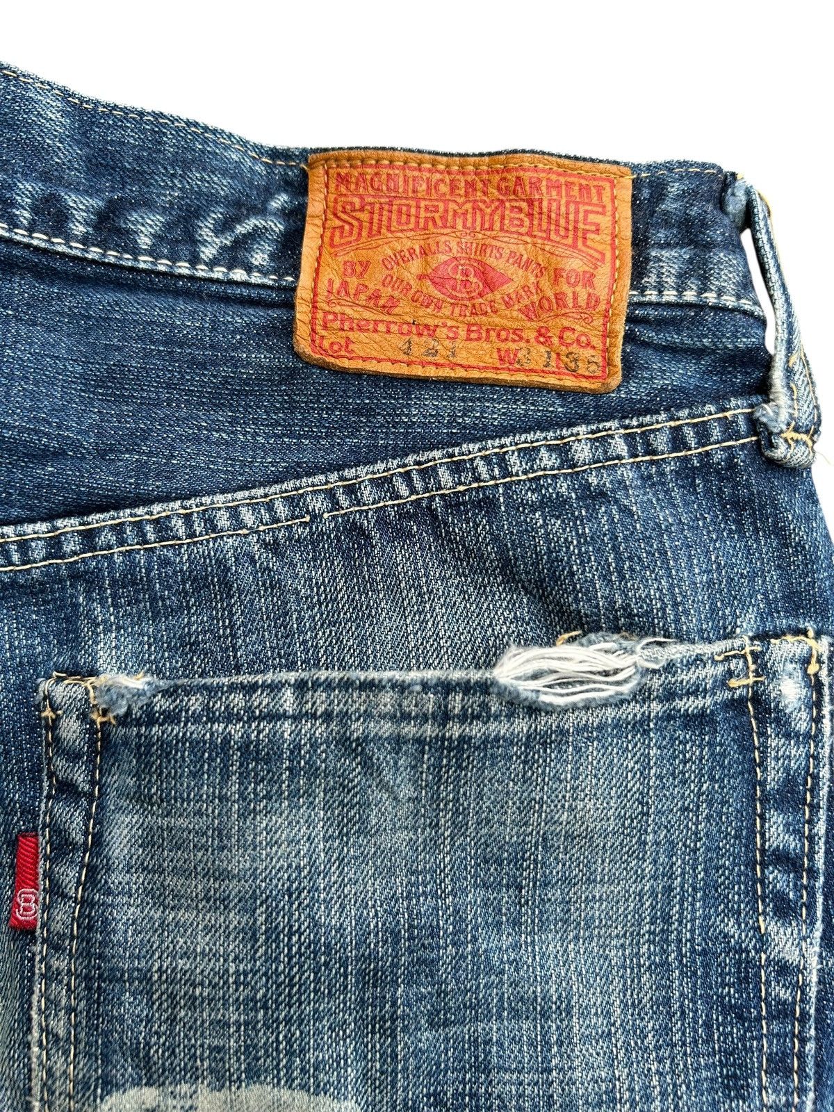Kapital Vintage Japanese Brand Stormy Blue Selvedge Distressed Denim Size US 30 / EU 46 - 8 Thumbnail