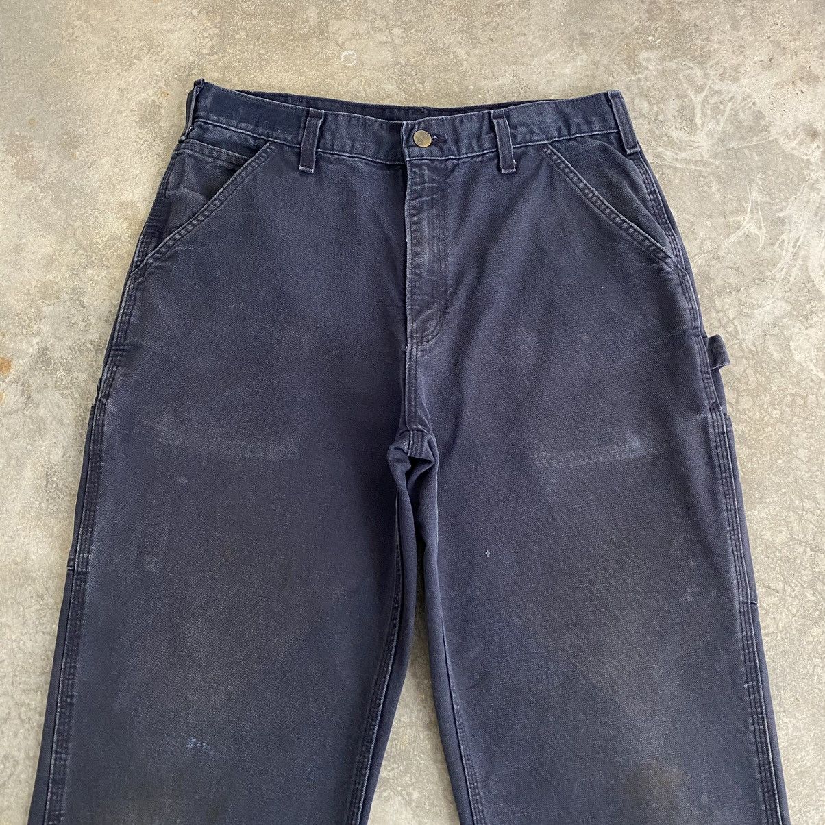 Carhartt Vintage Carhartt Faded Midnight Blue Carpenter Pants Size US 31 - 4 Thumbnail