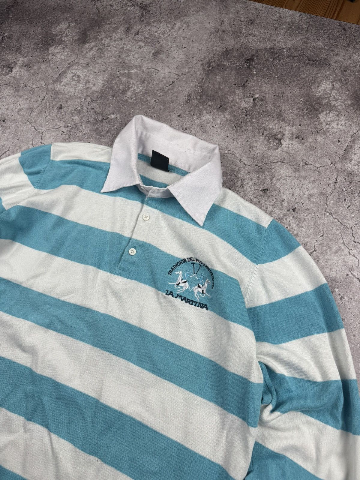 La Martina Vintage La Martina Striped Rugby Y2K Sweatshirt Size US L / EU 52-54 / 3 - 3 Thumbnail