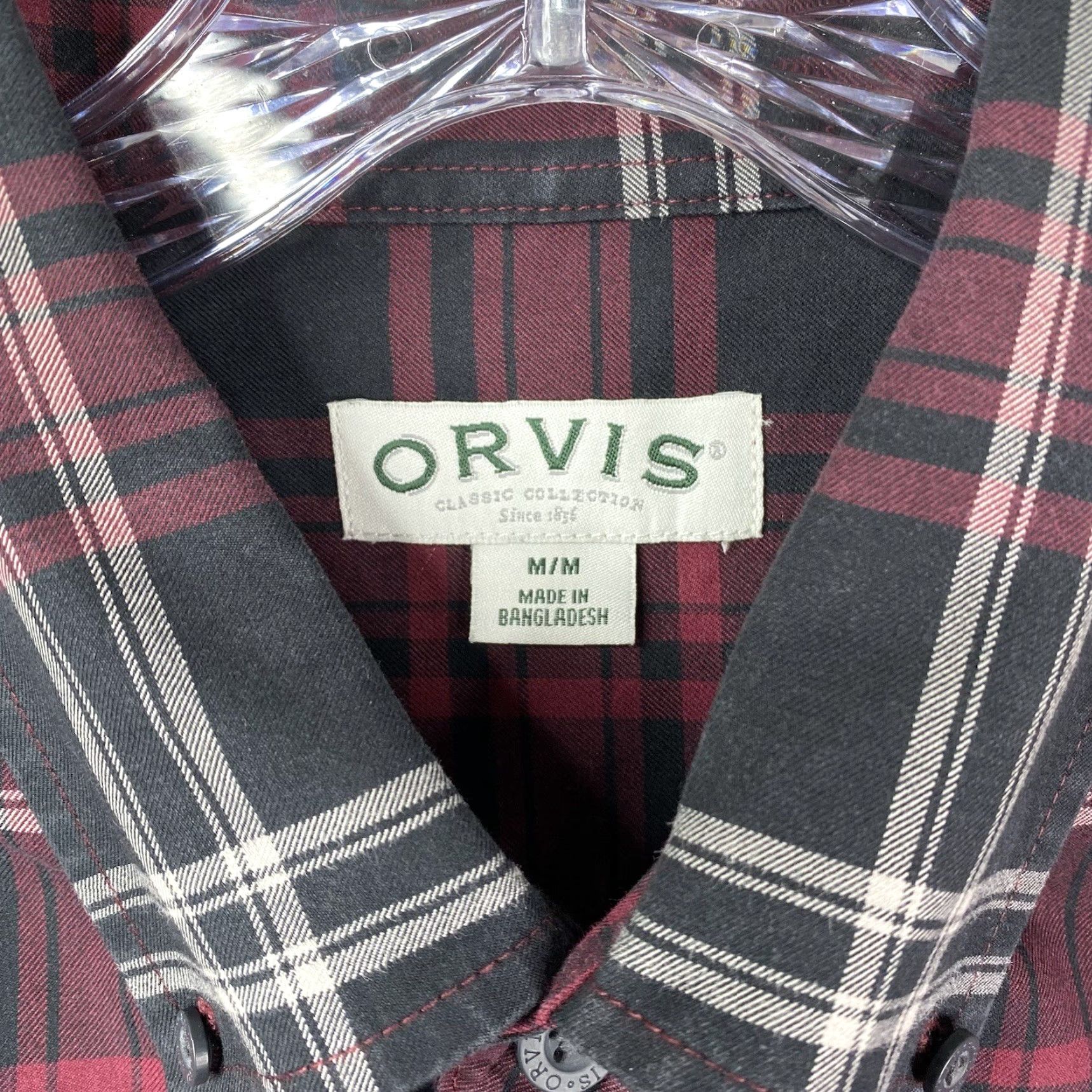 Orvis Orvis Shirt Mens M Red Black Plaid Button Down Long Sleeve Pocket Heavy Cotton Size US M / EU 48-50 / 2 - 3 Thumbnail
