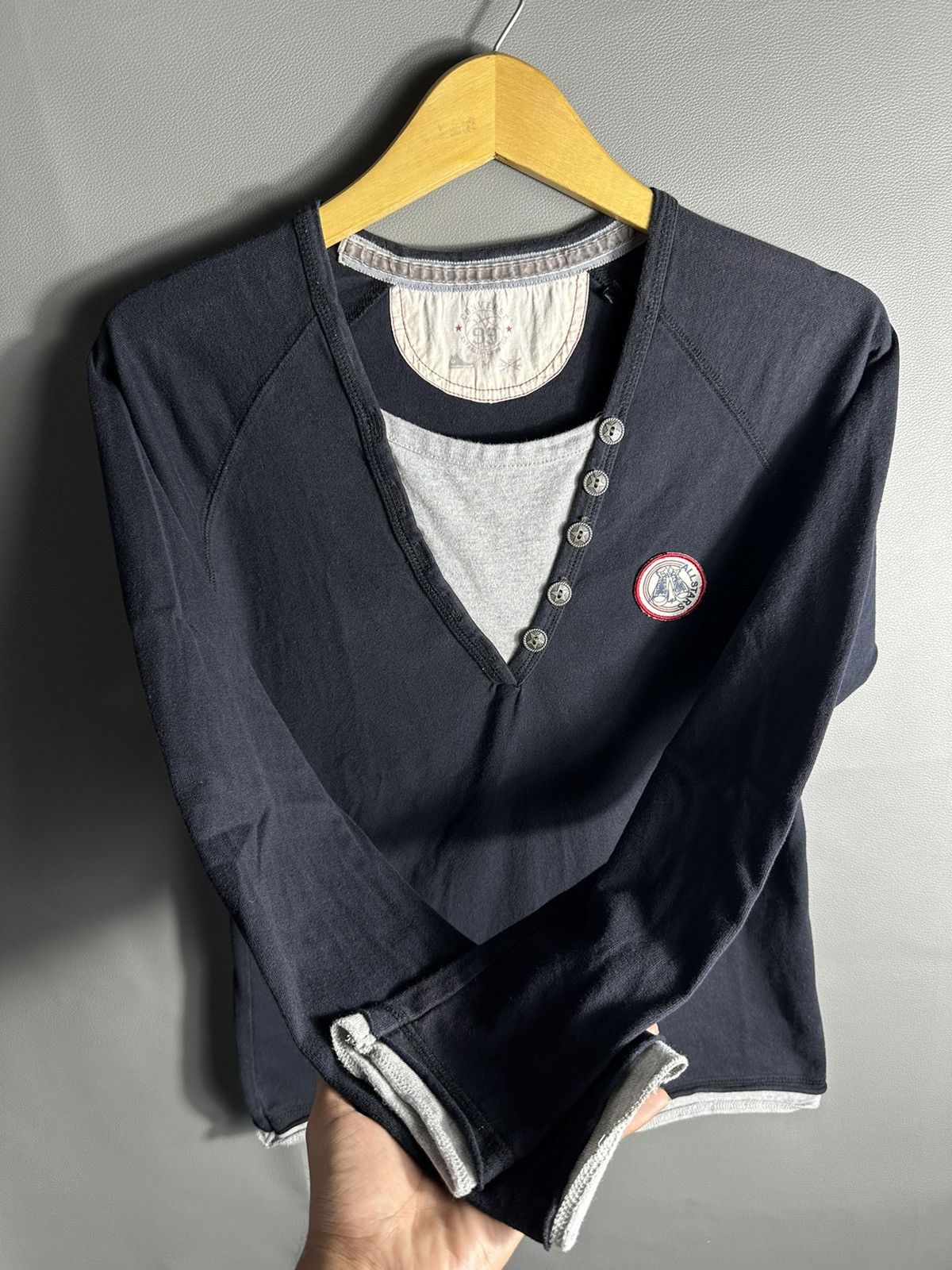 Converse CONVERSE DOUBLE LAYER BUTTON LONG SLEEVE IFSIX LGB STYLE Size US S / EU 44-46 / 1 - 3 Thumbnail