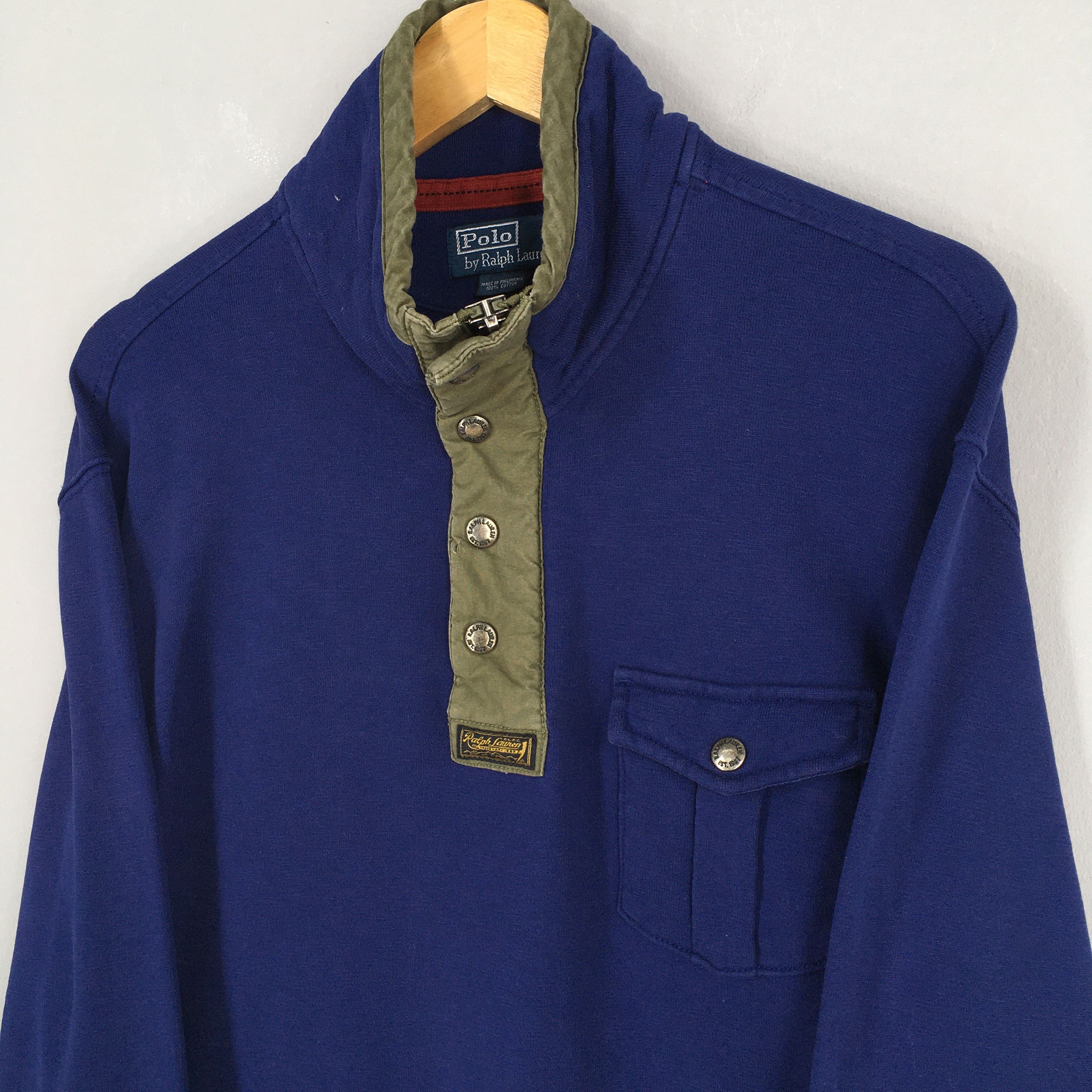 Polo Ralph Lauren × RRL Ralph Lauren × Vintage Vintage Polo Ralph Lauren Pony Blue Sweater Large Size US L / EU 52-54 / 3 - 3 Thumbnail