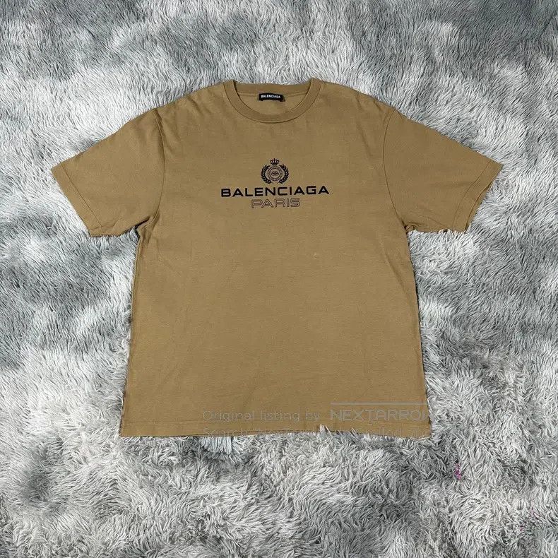 Balenciaga Khaki wheat logo short-sleeve T-shirt