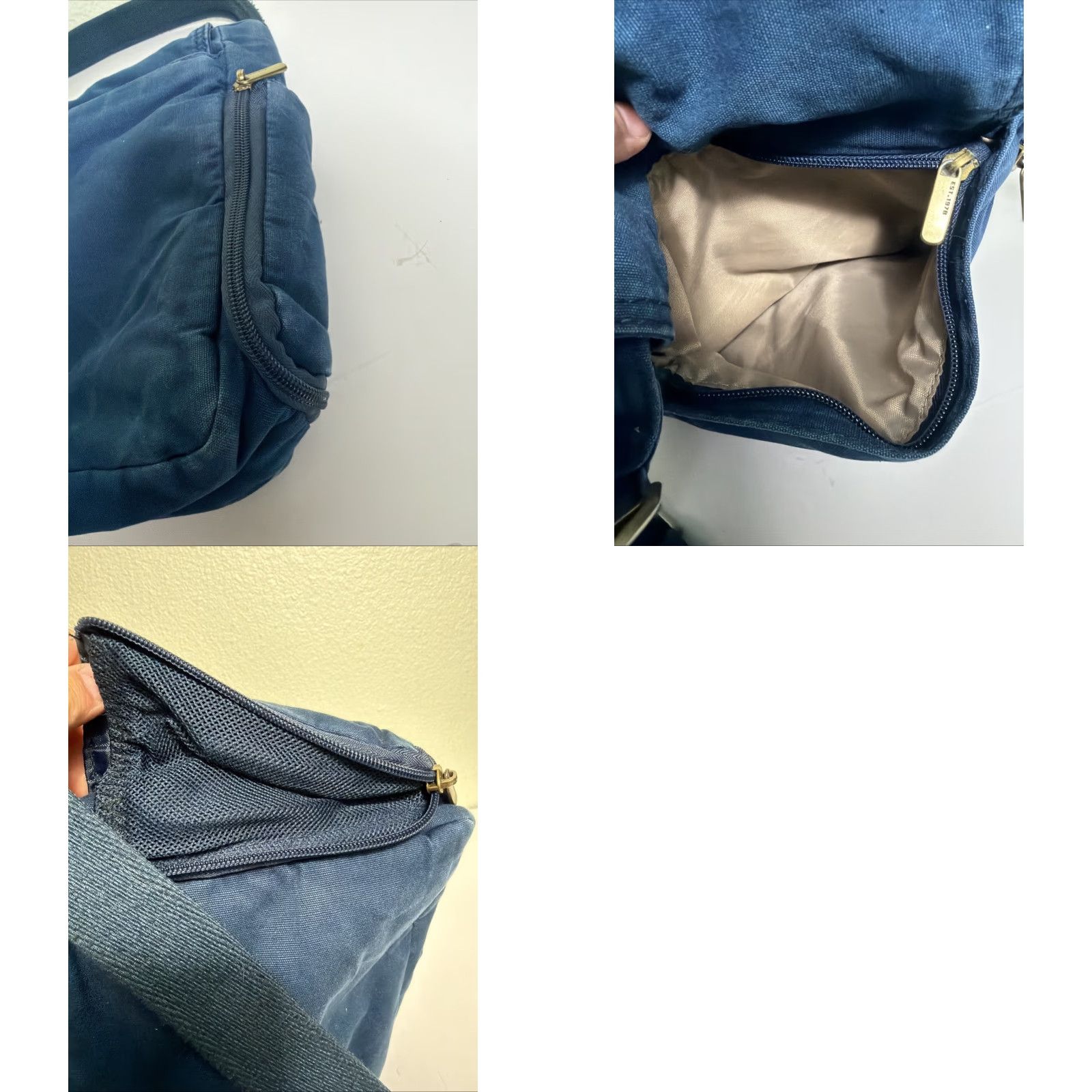 Vintage Travelon Anti-Theft Courier Tour Bag Navy Medium Women Crossbody Nylon Zip Bag Size ONE SIZE - 10 Thumbnail