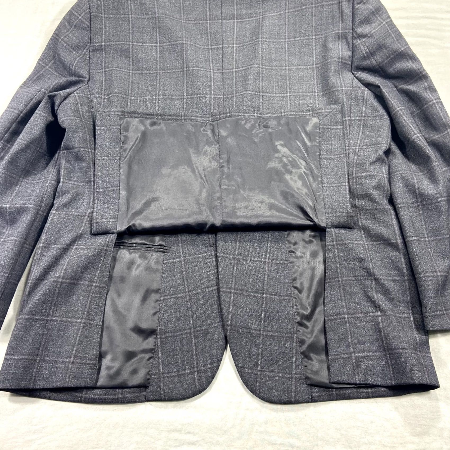 Pronto Uomo Pronto Uomo Platinum Blazer Jacket Mens 46L Gray Wool Check Suit Sport Coat Size 46R - 5 Thumbnail