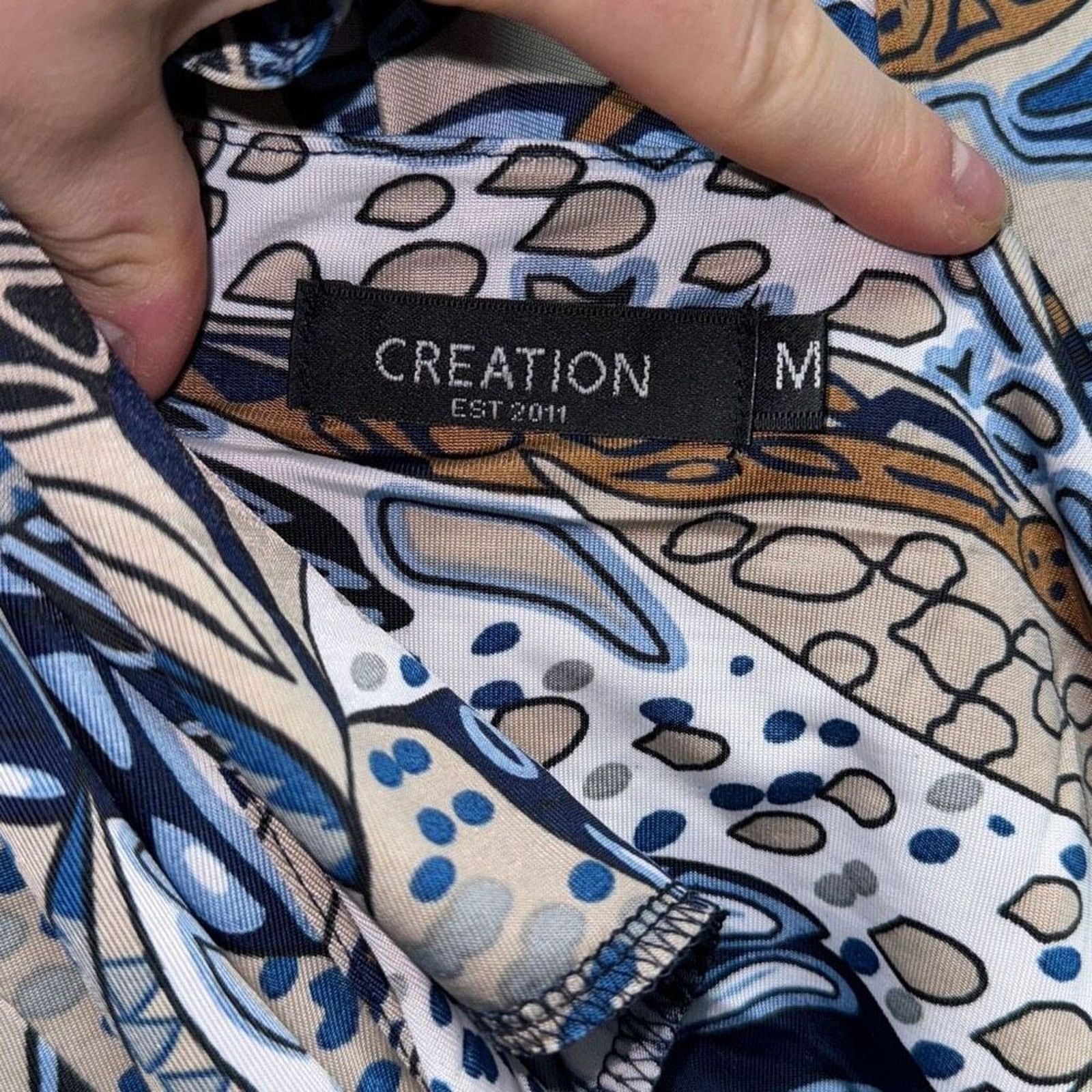 Other Creation Blue Paisley Scarf Dress | Sz M Size M / US 6-8 / IT 42-44 - 6 Thumbnail