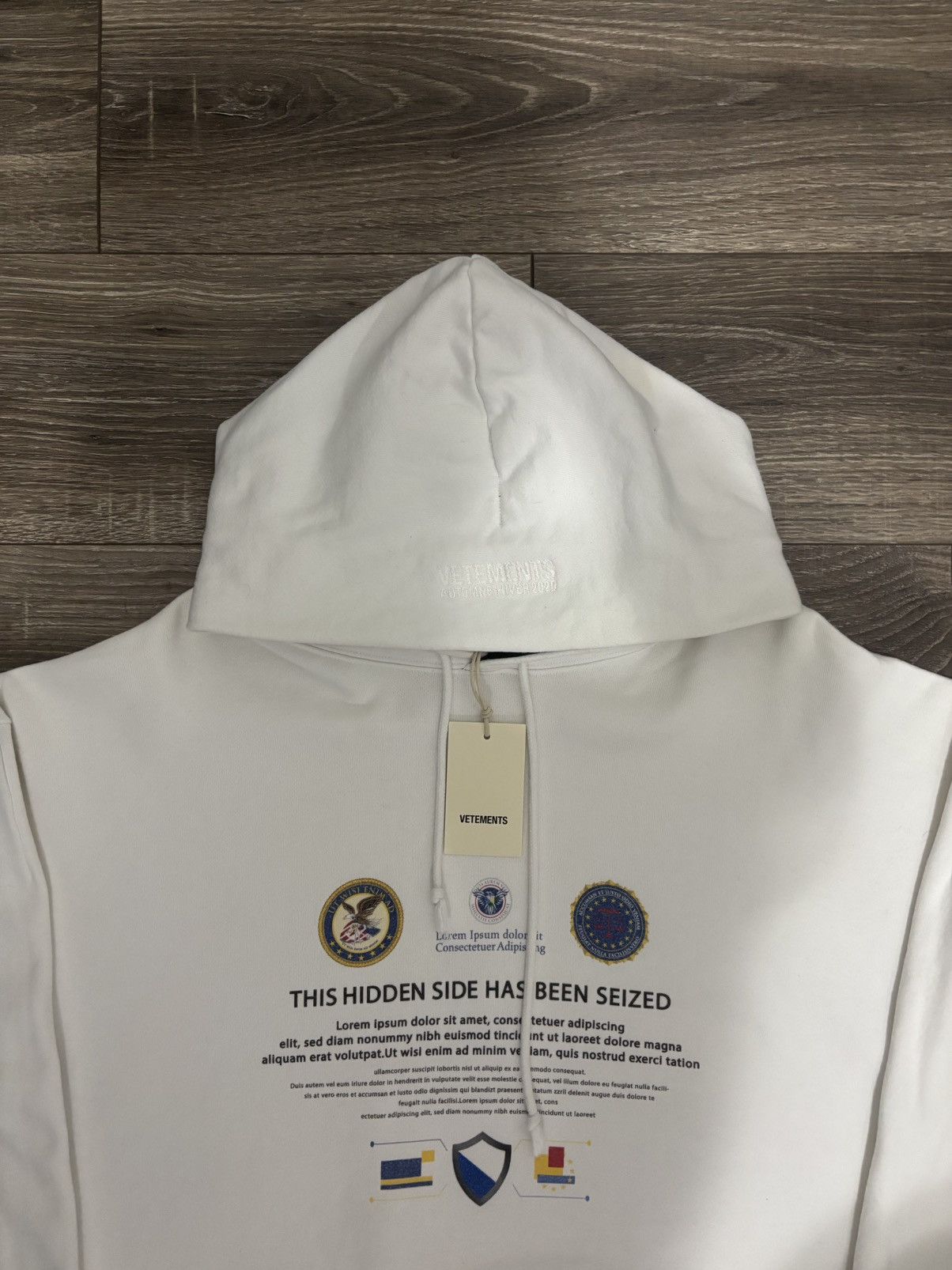 Vetements Vetements AW/20 Hidden Side Has Been Seized Masked Hoodie Size US M / EU 48-50 / 2 - 3 Thumbnail