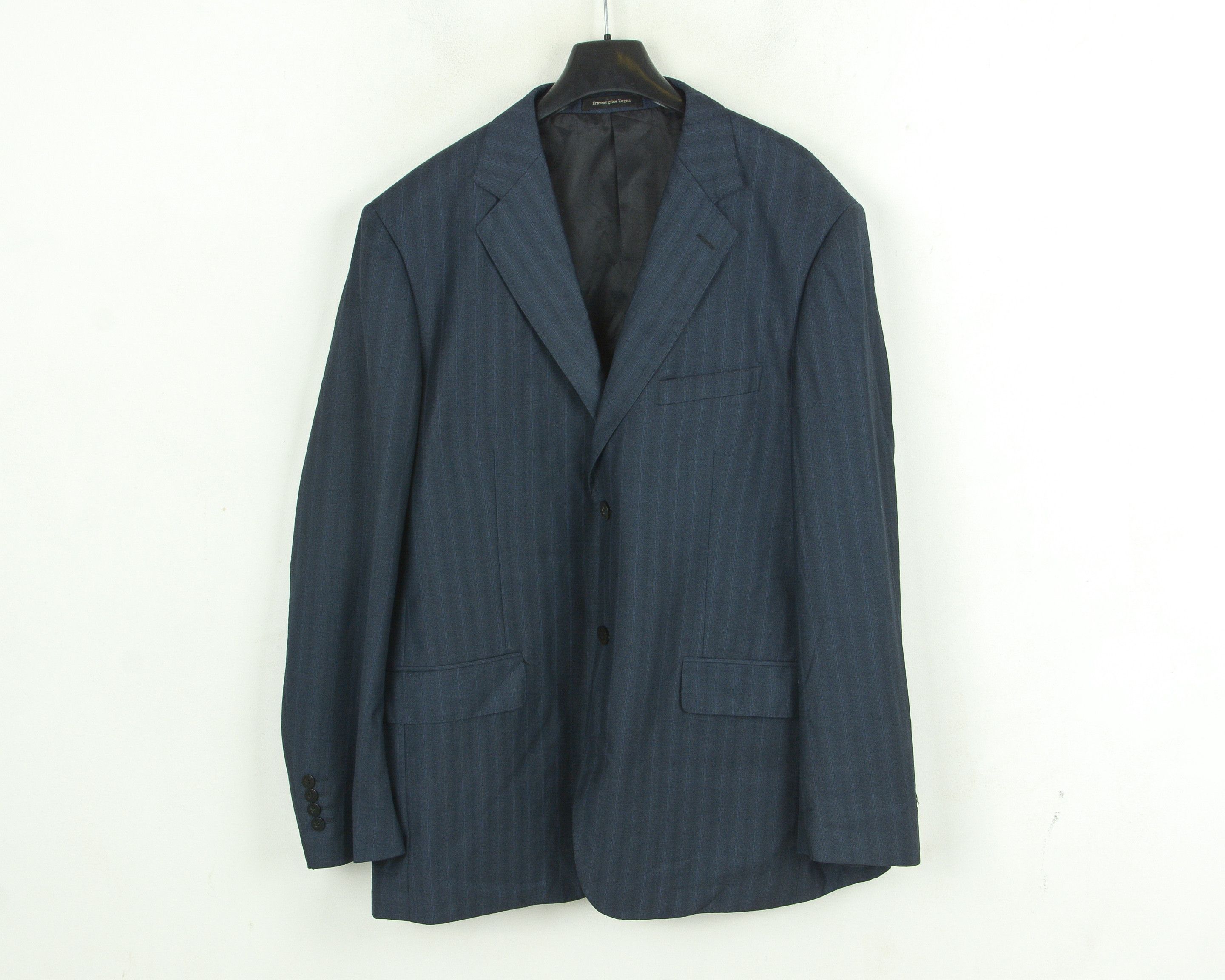 Ermenegildo Zegna × Vintage Blazer UK 46 US Jacket Striped Suit EU 56 Sport Coat XL Size 46R - 2 Thumbnail