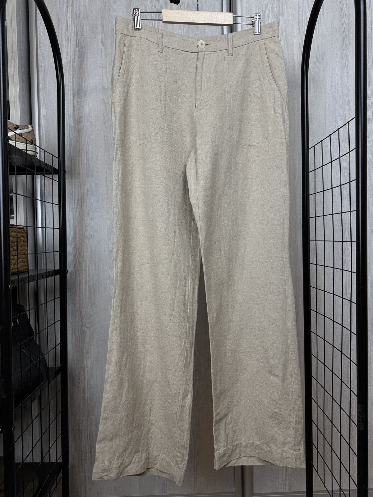 A.P.C. A.P.C linen cotton blend women’s casual beige pants size 42 Size 30" / US 8 / IT 44 - 2 Thumbnail