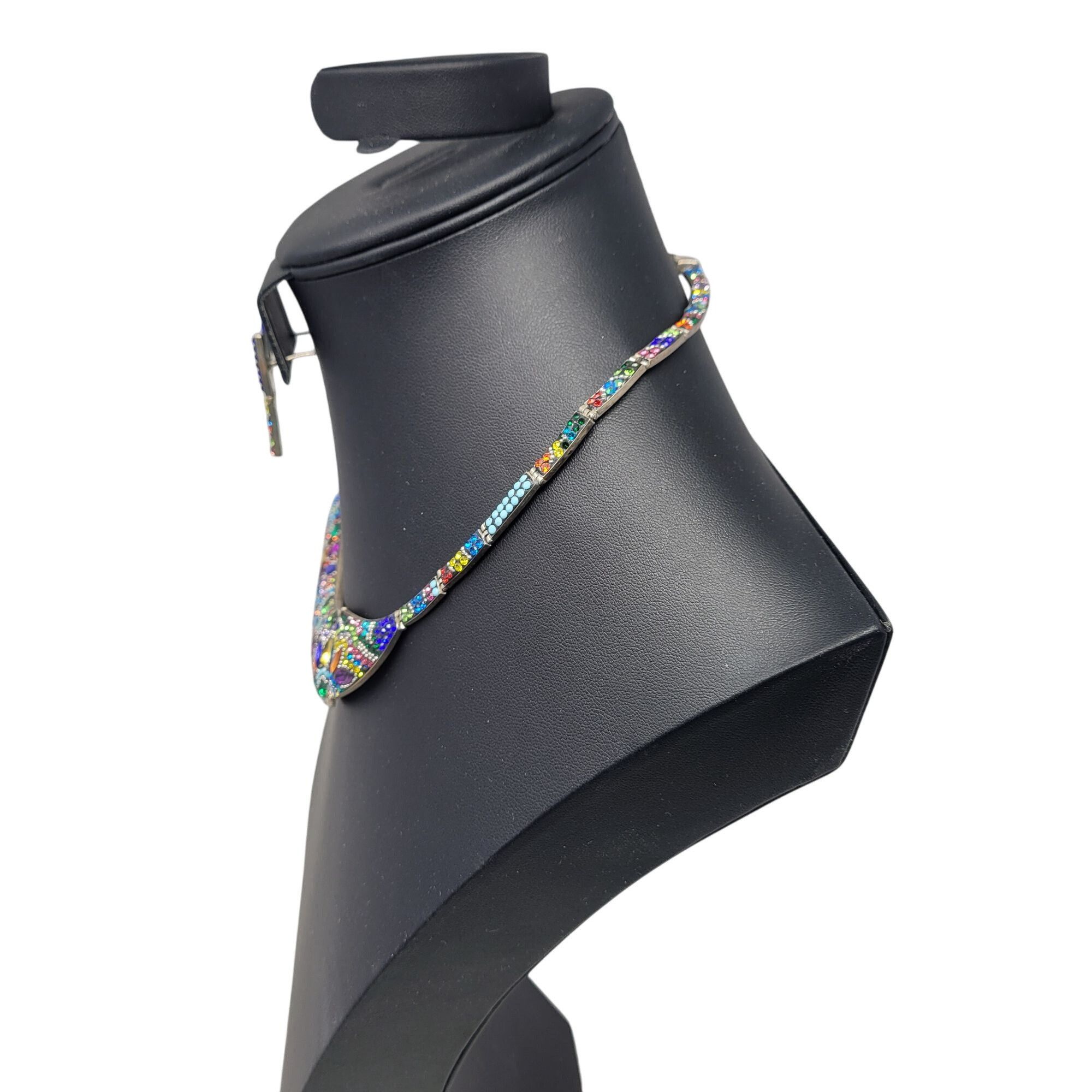 Handmade Artisan 925 Sterling Silver Multicolor Micro Mosaic Choker N Size ONE SIZE - 19 Thumbnail