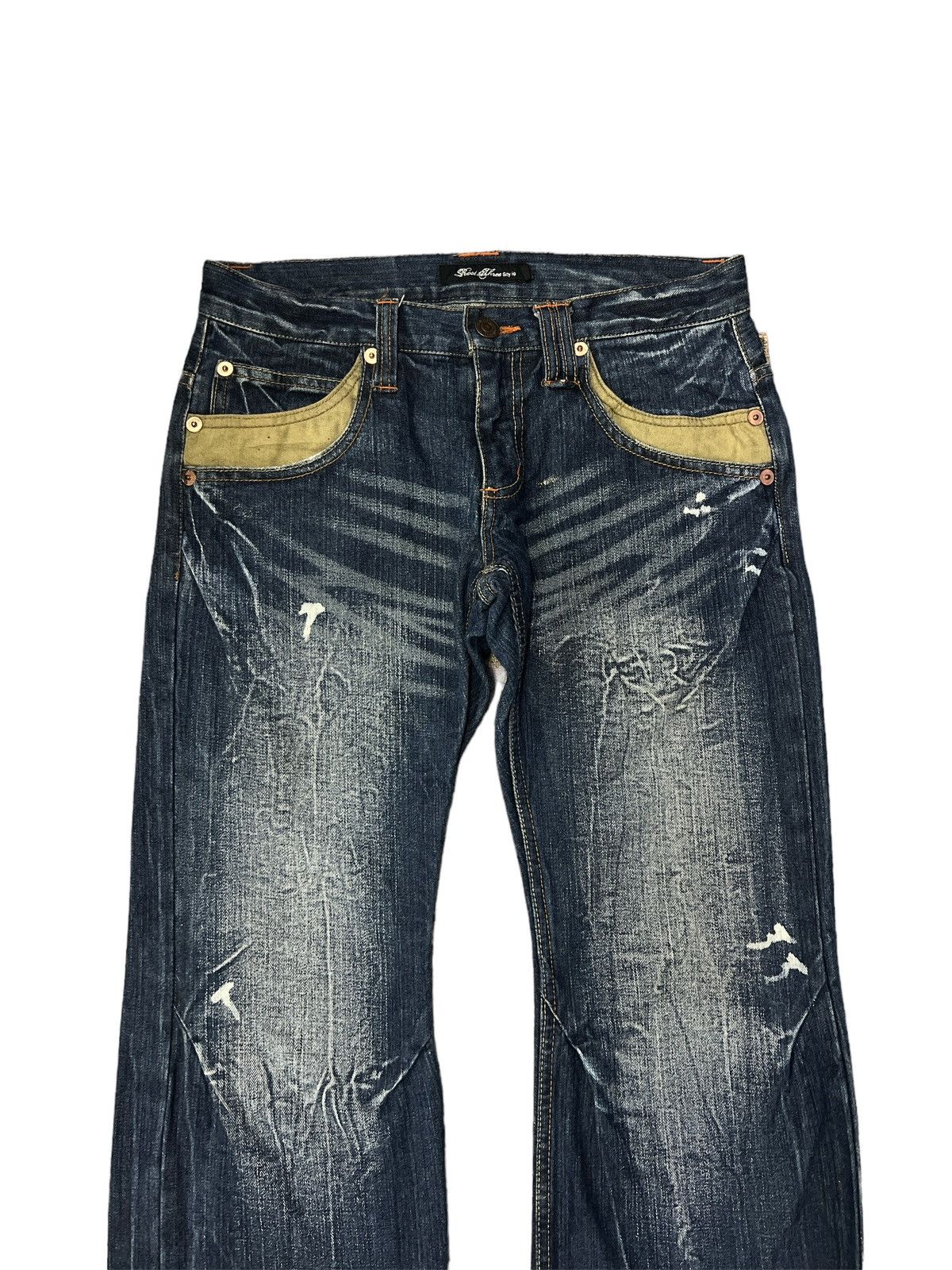Japanese Brand FLARED💥ROOT TREE STYLE DISTRESSED DENIM PANT Size US 30 / EU 46 - 3 Thumbnail