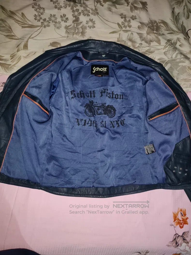 Schott Schott Motorcycle leather jacket lambskin Size US L / EU 52-54 / 3 - 3 Thumbnail