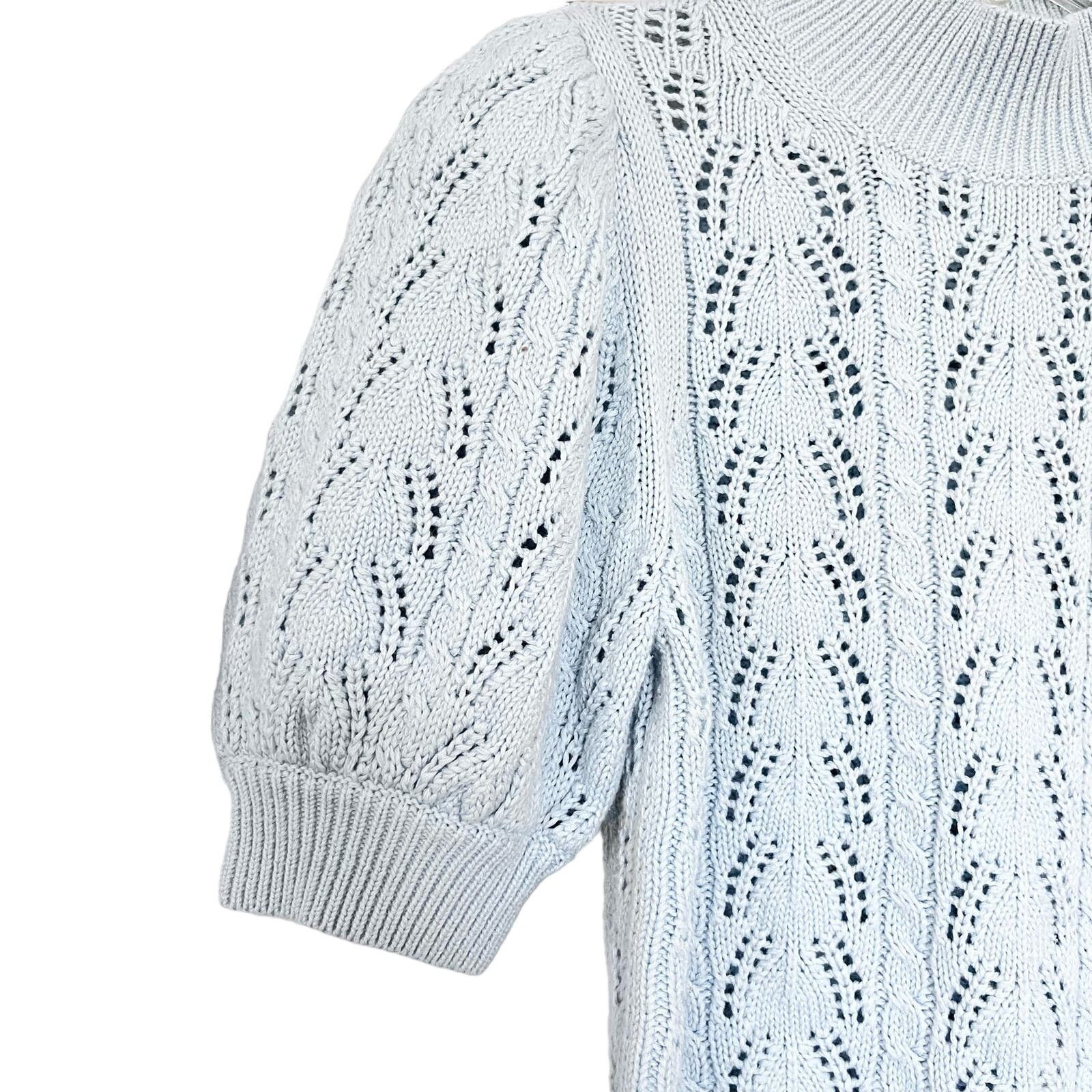 Alice + Olivia Alice +Olivia Kyoko Turtleneck Cable-Knit Pullover Sweater Size M / US 6-8 / IT 42-44 - 4 Thumbnail