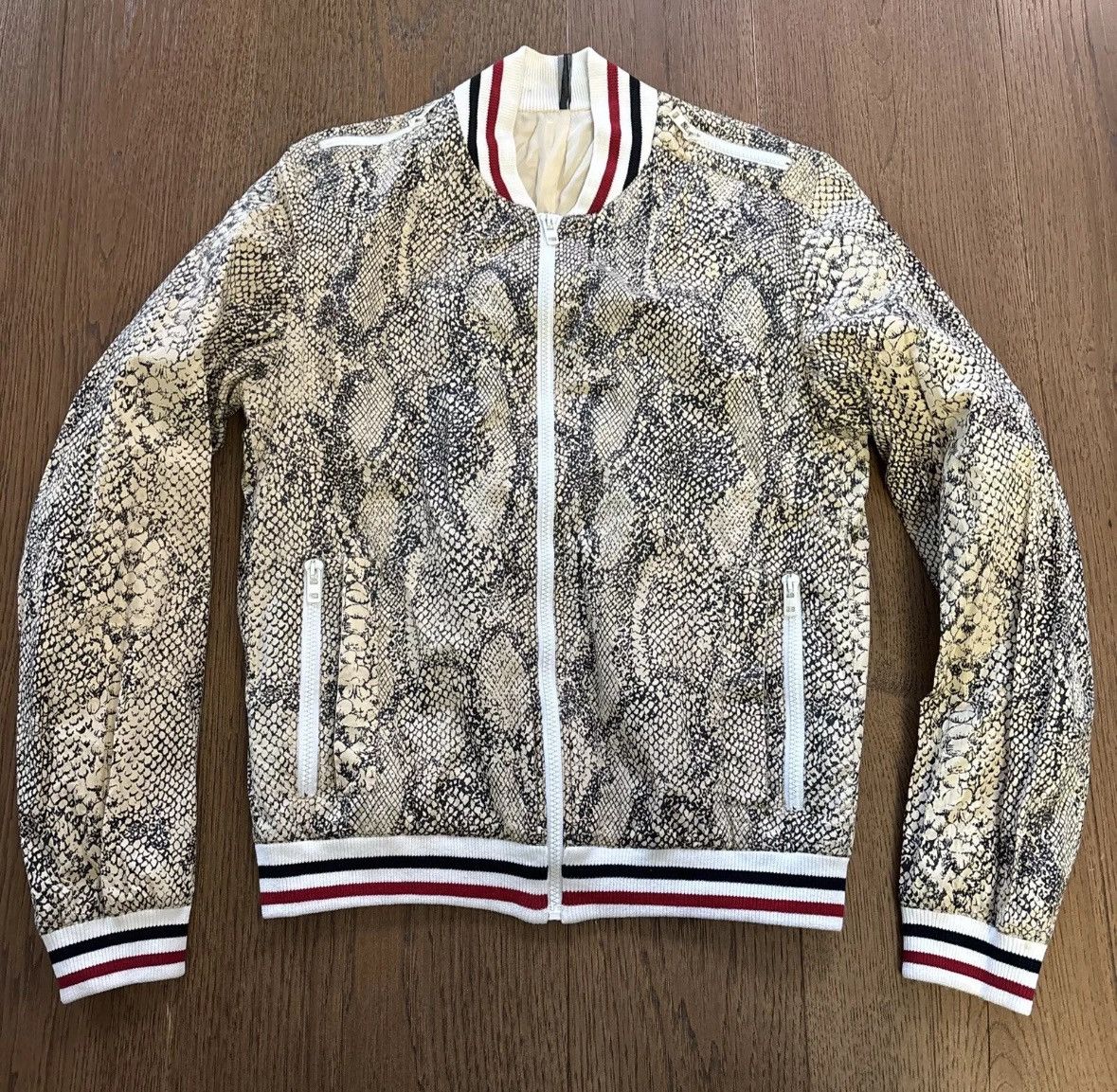 Dior Homme Hedi SlimaneSS06 PythonPrintSilk Bomber Jacket 48
