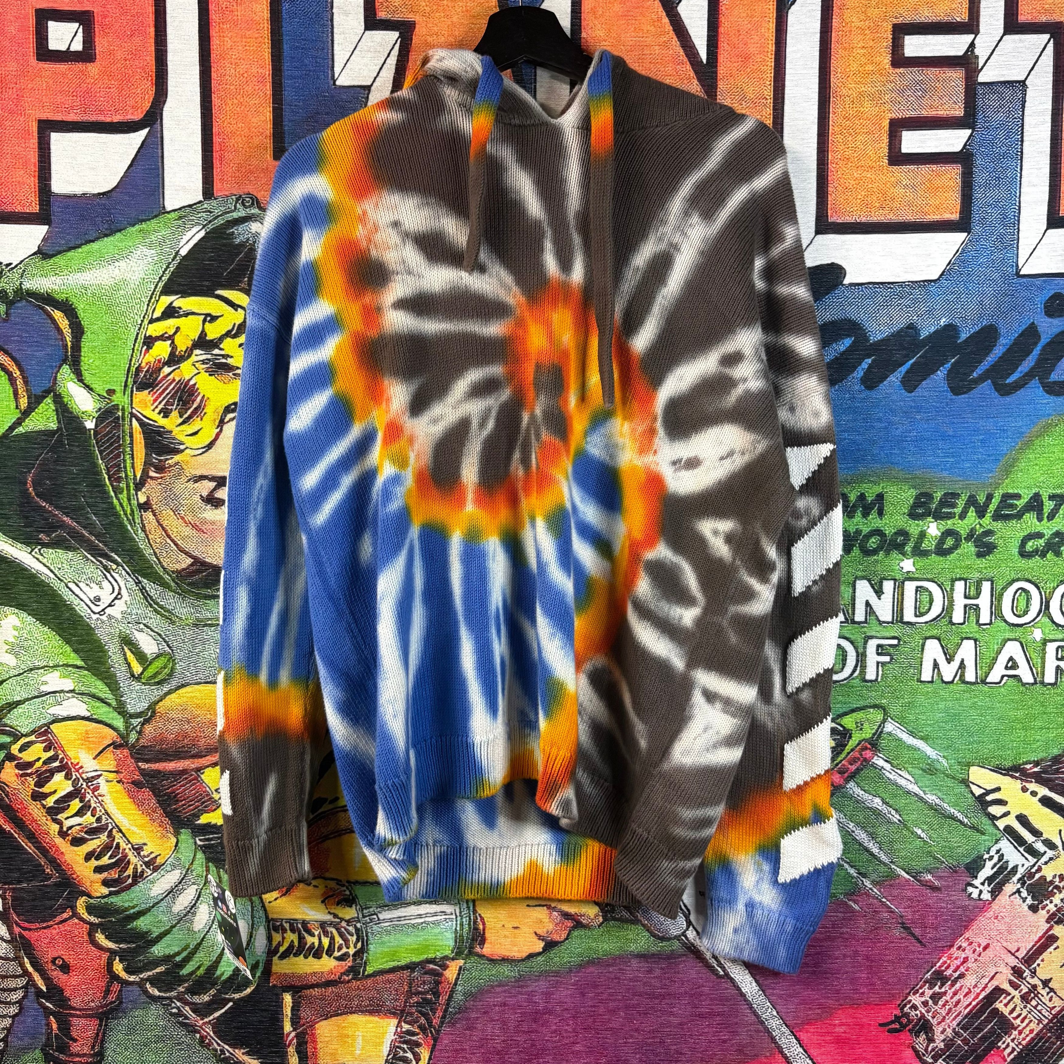 Off-White Off White Diagram Tie Dye Knit Hoodie Size XS Size US XS / EU 42 / 0 - 4 Thumbnail