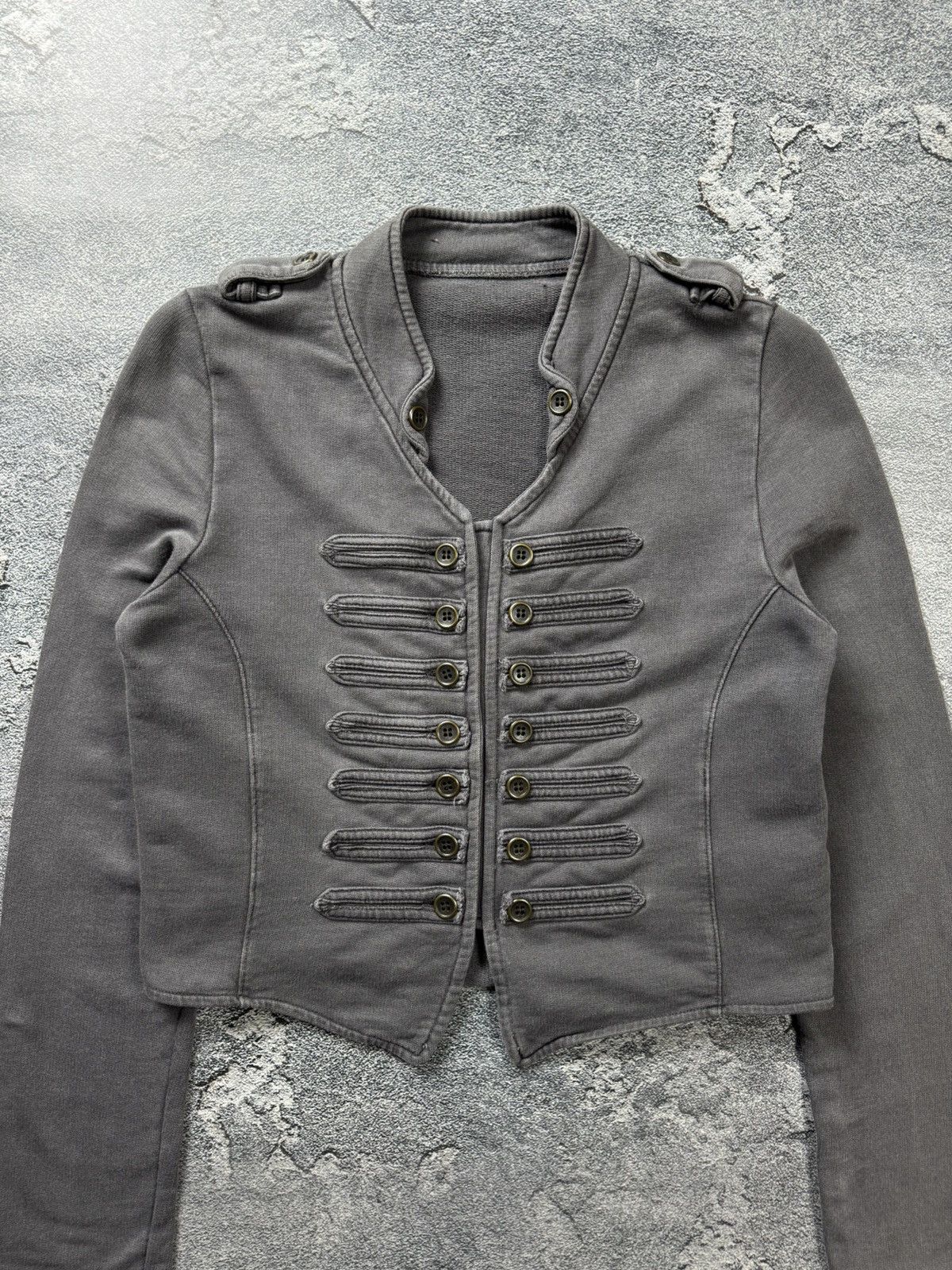 If Six Was Nine VNTG Napoleon Button Cropped Washed Officer Jacket Lgb Size S / US 4 / IT 40 - 6 Thumbnail