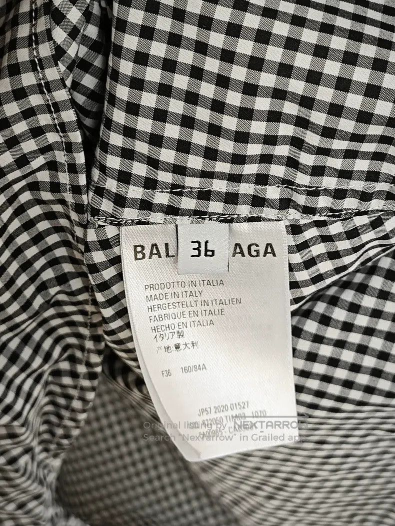 Balenciaga Balenciaga Long Sleeve Black and White Plaid Shirt with Ba Size XS / US 0-2 / IT 36-38 - 5 Thumbnail