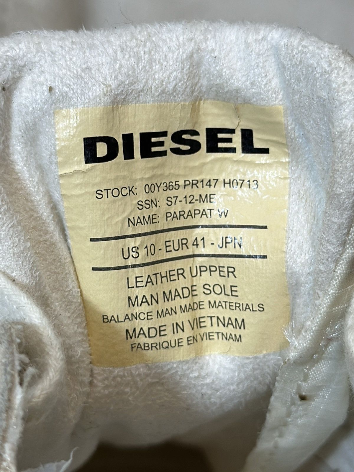 Diesel (SS07) PARAPAT W LOW TOP Size US 11 / IT 41 - 10 Thumbnail
