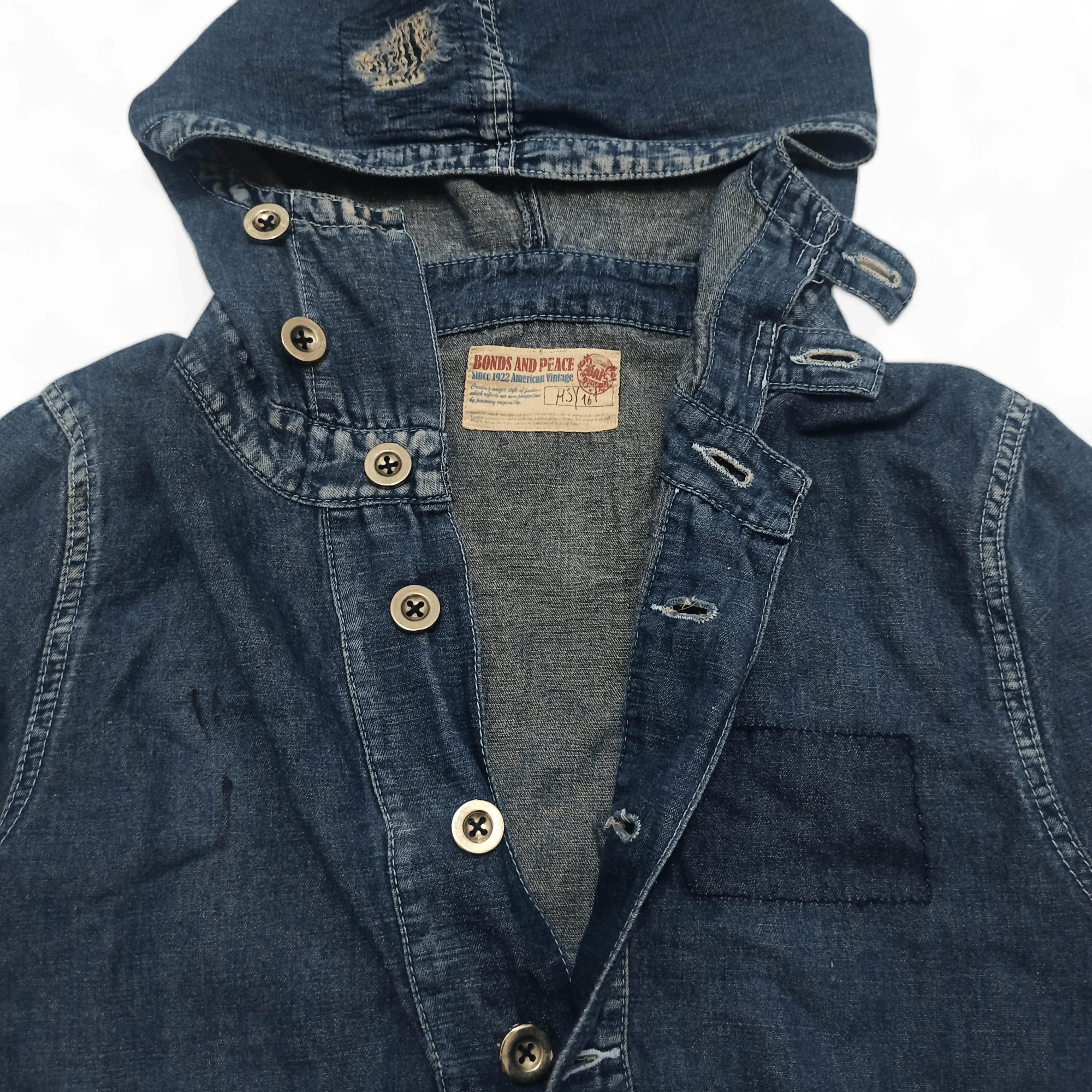 Japanese Brand Vintage Bonds and Peace Japanese Brand Light Denim Jacket Size US M / EU 48-50 / 2 - 6 Thumbnail