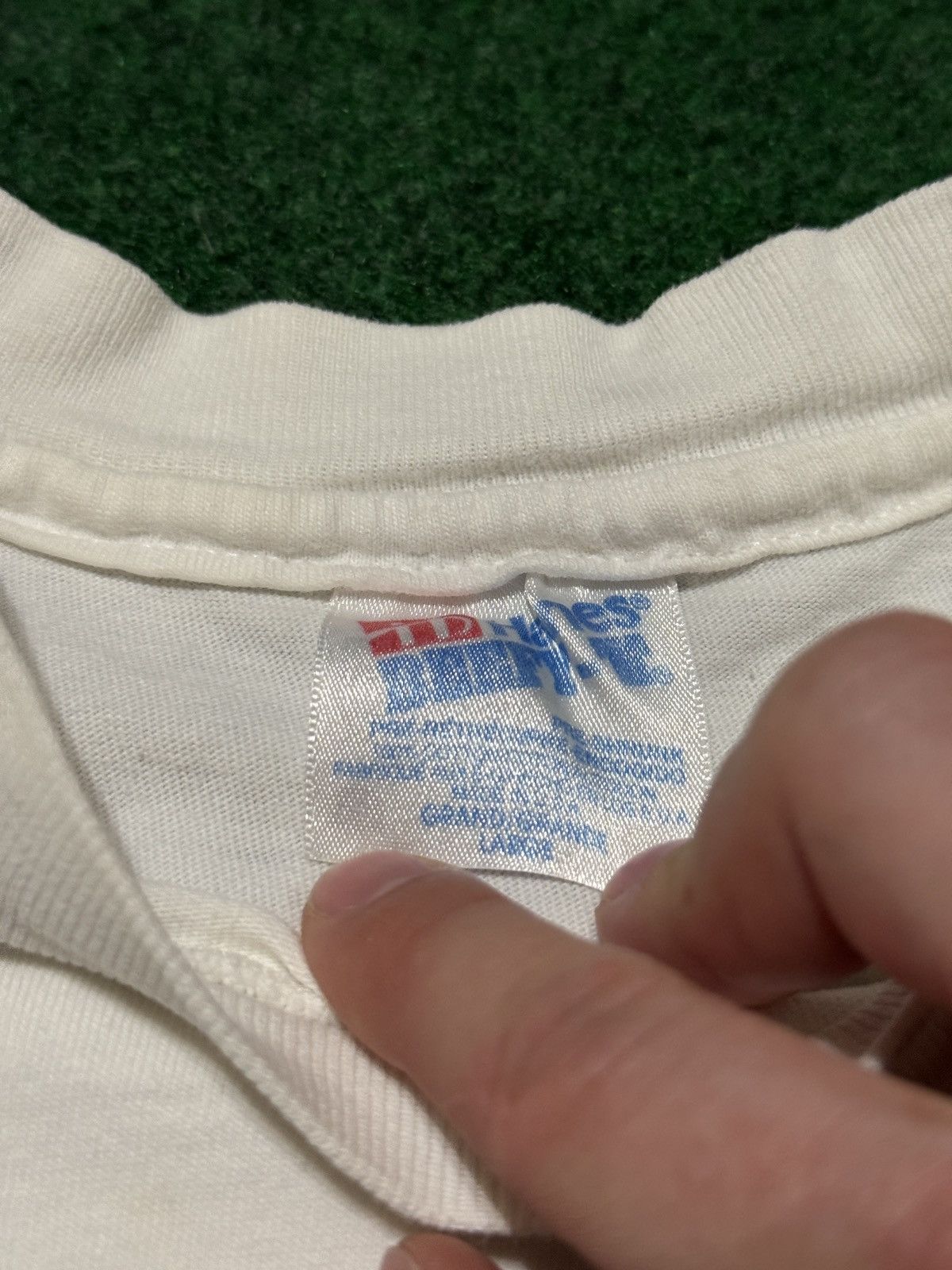 Hanes × Vintage Vintage 90s Nations Bank Promo Single Stitch White T Shirt Size US L / EU 52-54 / 3 - 3 Thumbnail