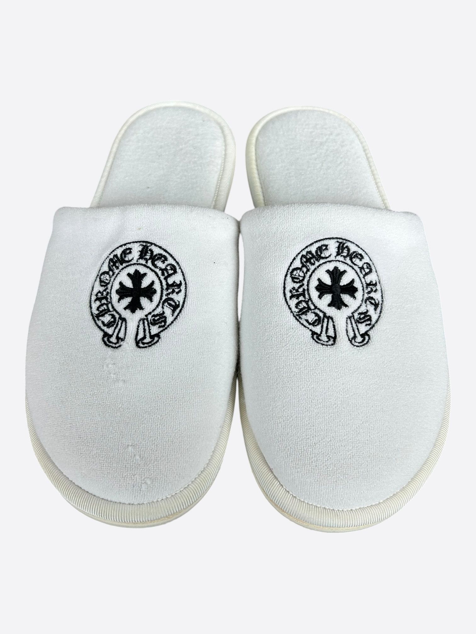 Chrome Hearts Chrome Hearts White & Black Horseshoe Logo Slippers Size US 8 / EU 41 - 1 Thumbnail