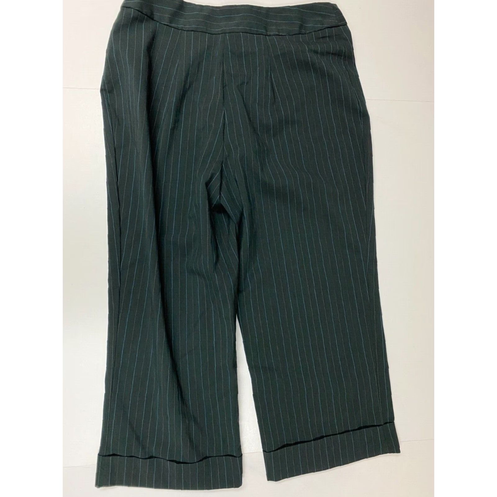 Vintage Briggs Dress Pants Womens 12P Petites Striped Slim Straight Straight Leg 21in Inseam Beige Polyester Wool Velvet Casual Business Size 34" / US 12 / IT 48 - 6 Thumbnail