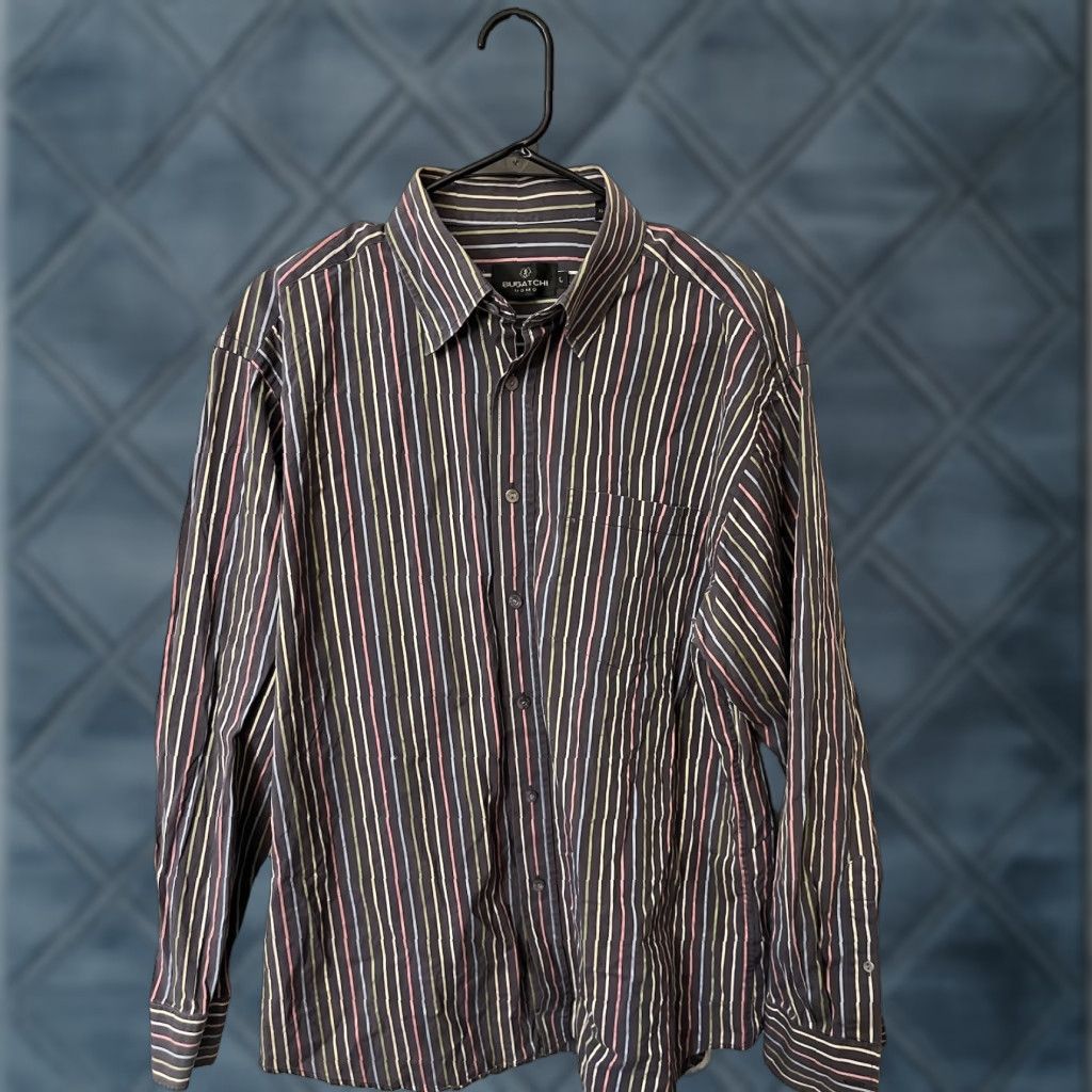 BUGATCHI Bugatchi Uomo Mens Shirt Long Sleeve Multicolor Striped Button Down Size US L / EU 52-54 / 3 - 1 Thumbnail